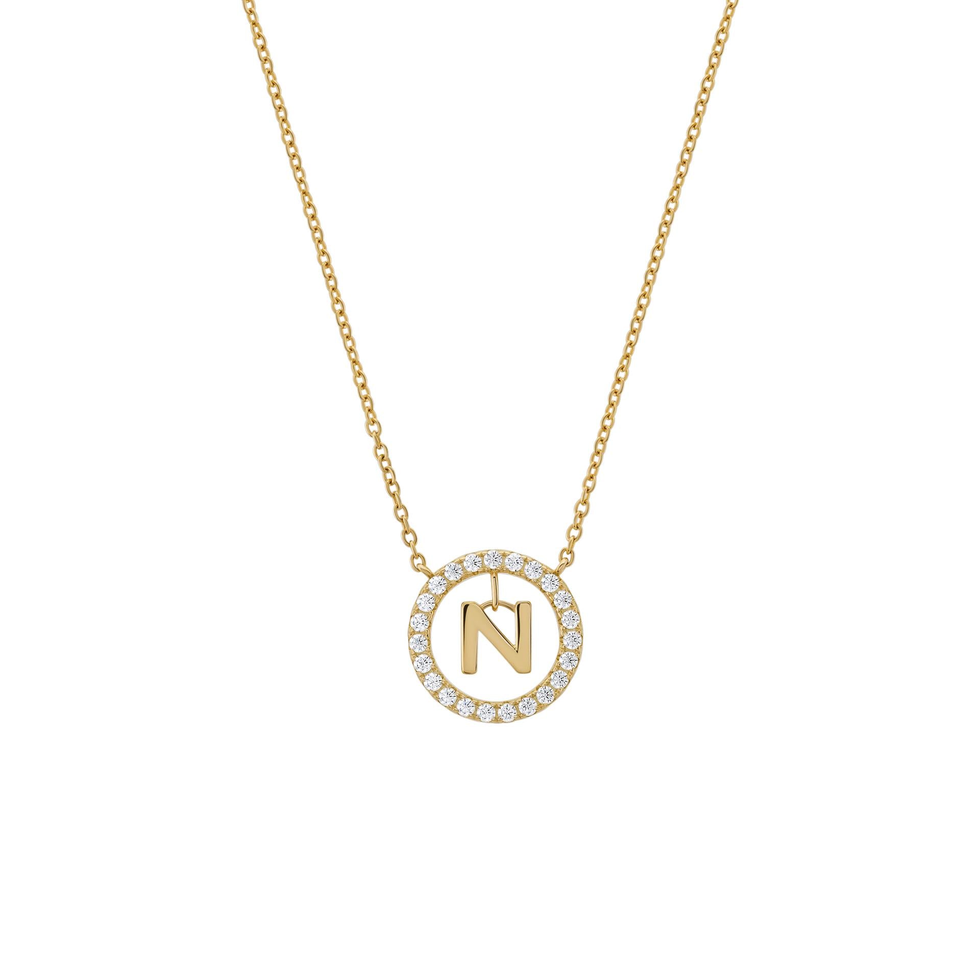 COLAR UNIKE LETTER IN CIRCLE N - Ana Joalheiros