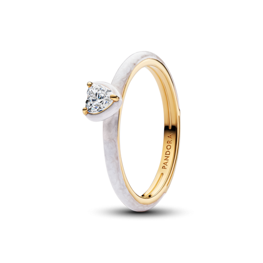 Anel Pandora Heart 14k gold-plated