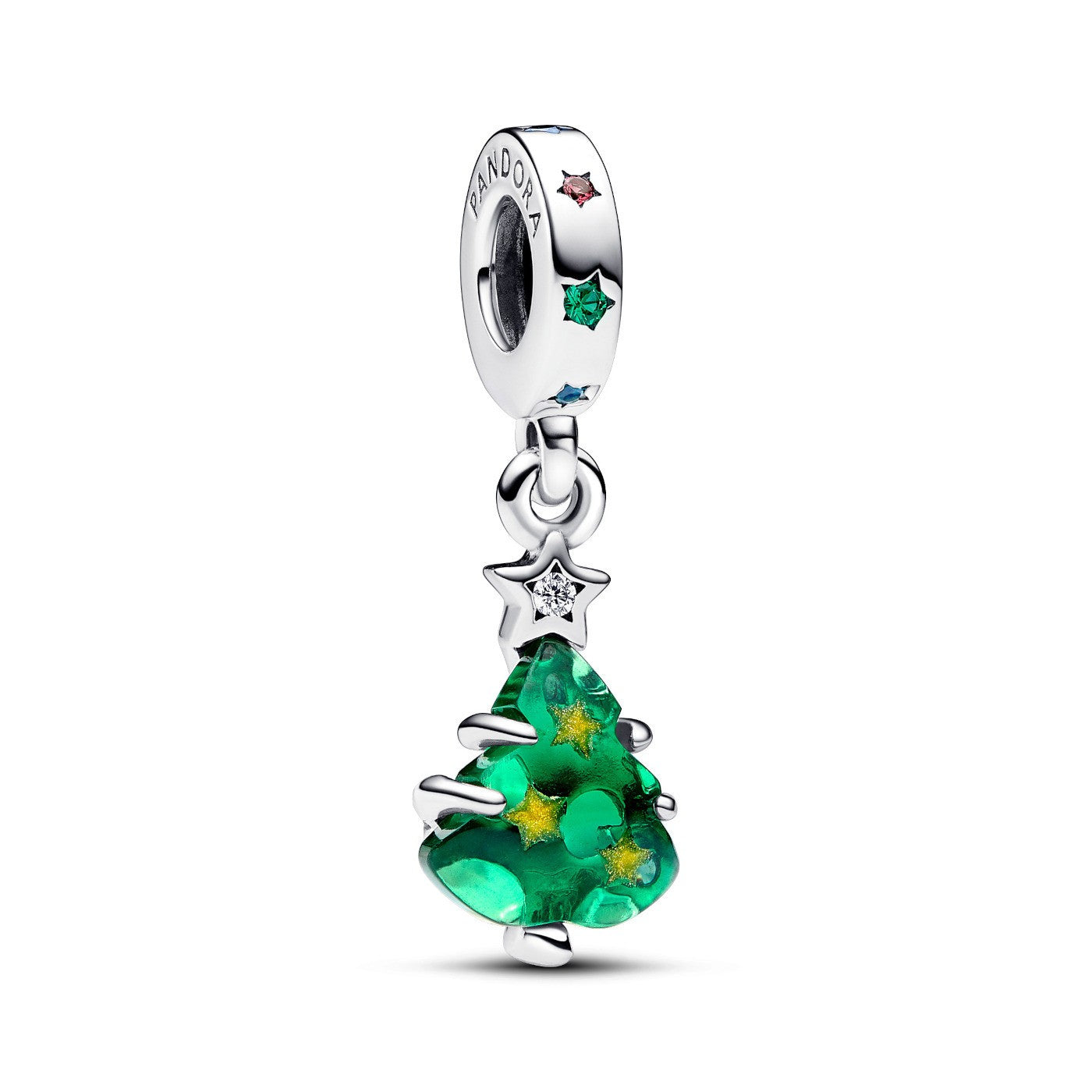 Charm Pandora Christmas tree sterling silver dangle with clear - Ana Joalheiros