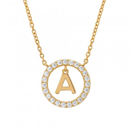 COLAR UNIKE LETTER IN CIRCLE A - Ana Joalheiros