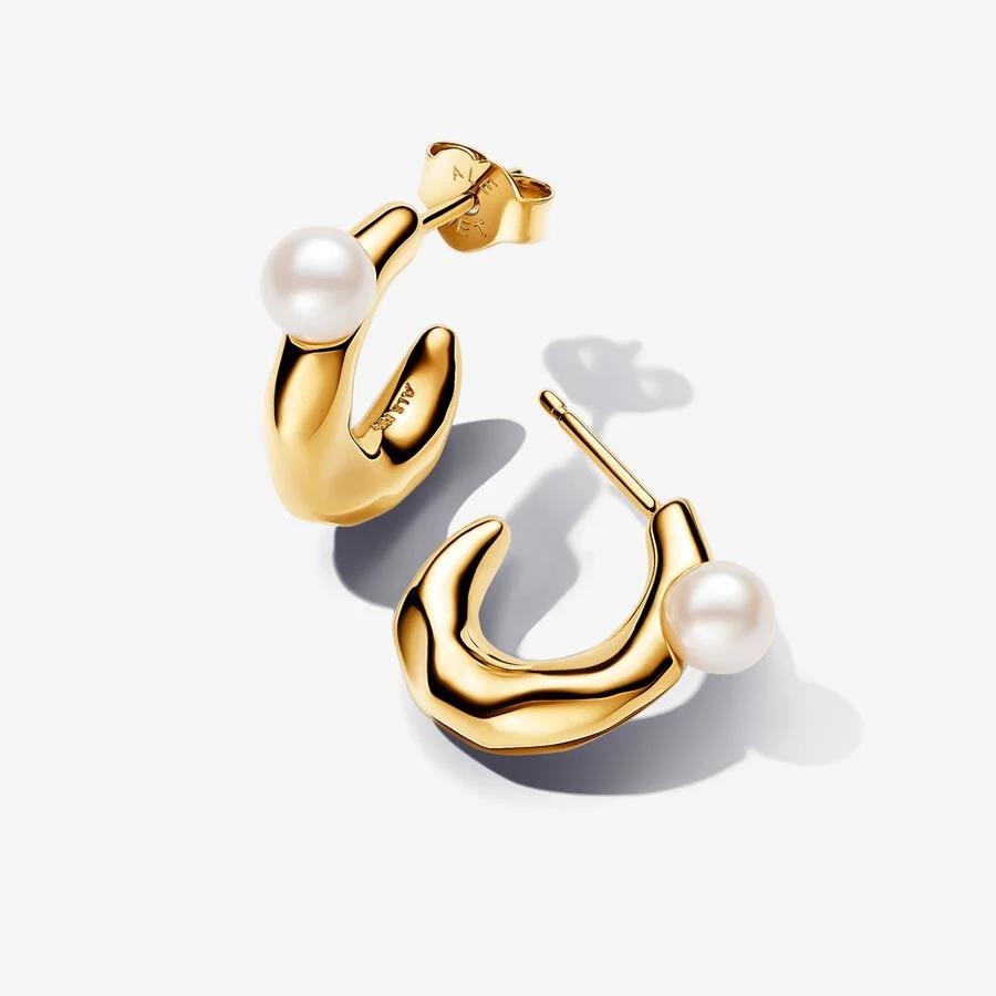 Brincos Pandora Gold Hoop Earrings - Ana Joalheiros