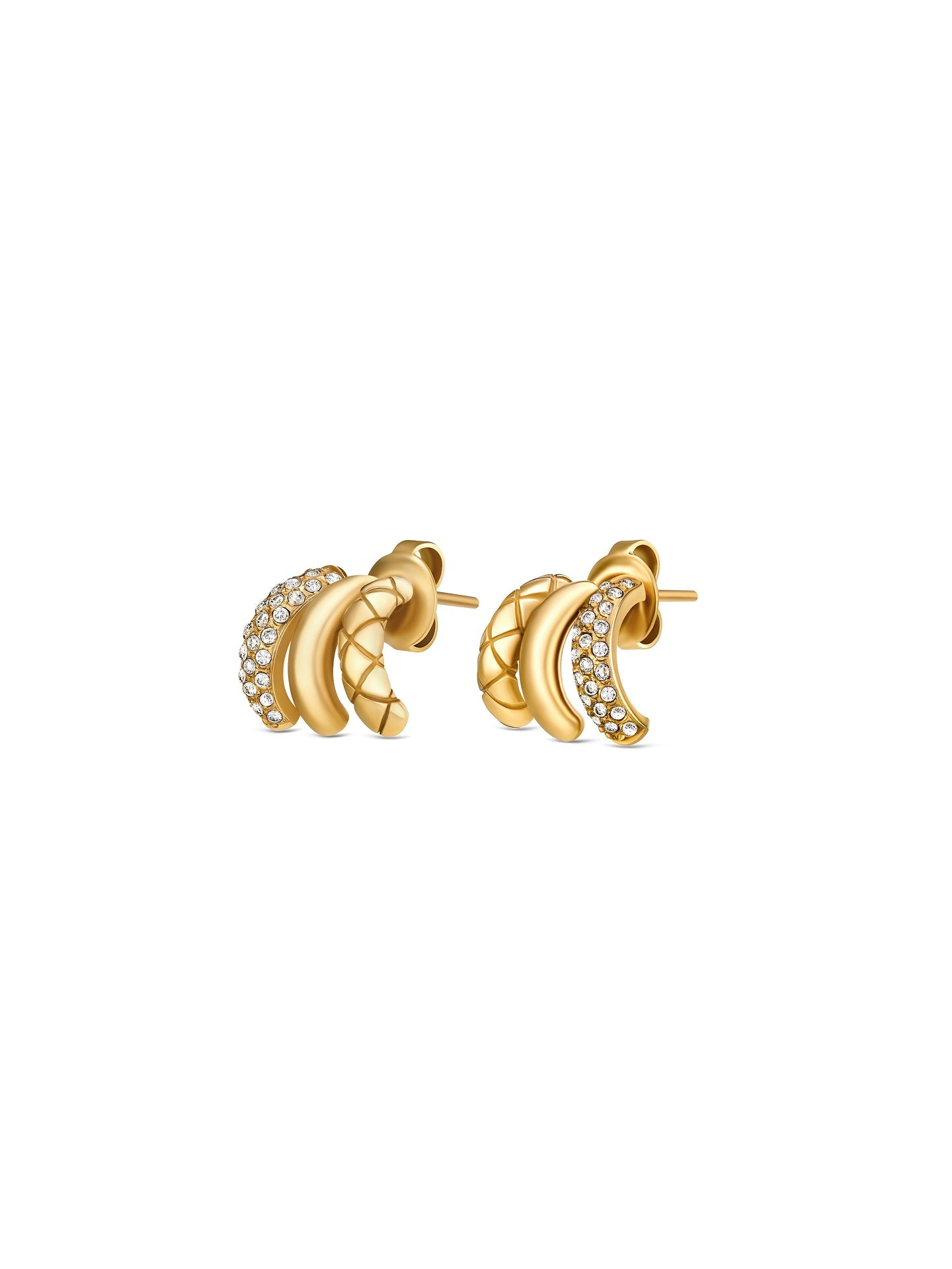 Ana Joalheiros - Brincos Dourados - Brincos One OJDFE04G Zirconias