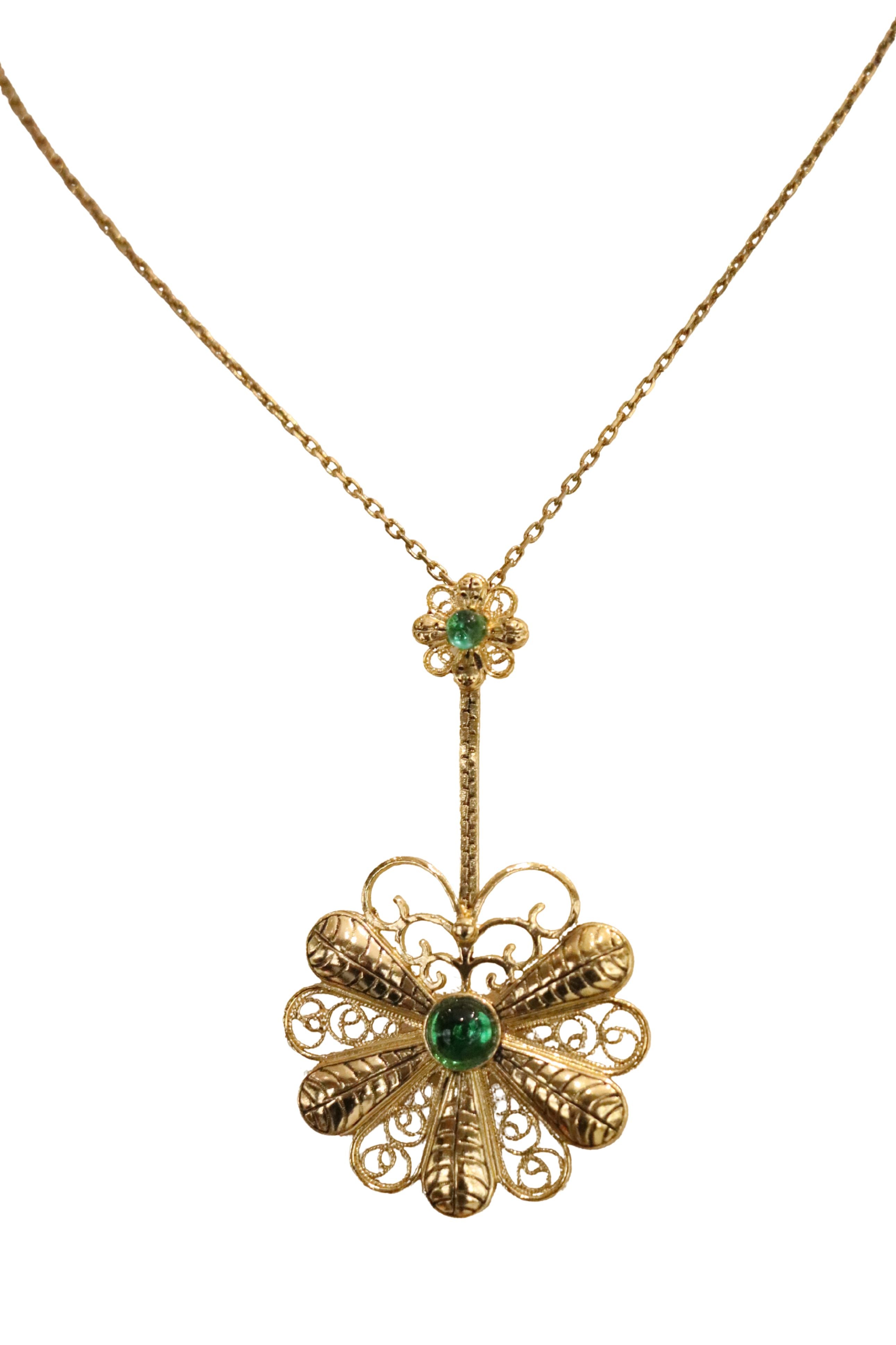 Ana Joalheiros - Colar Dourado Ana Joalheiros Flor 73CL-PD1015T50VD
