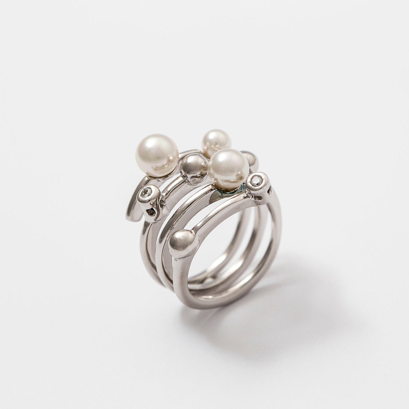 Ana Joalheiros - Anéis Prata - Anel de prata com pérola Majorica Planet 10554.01.2.917.700.1