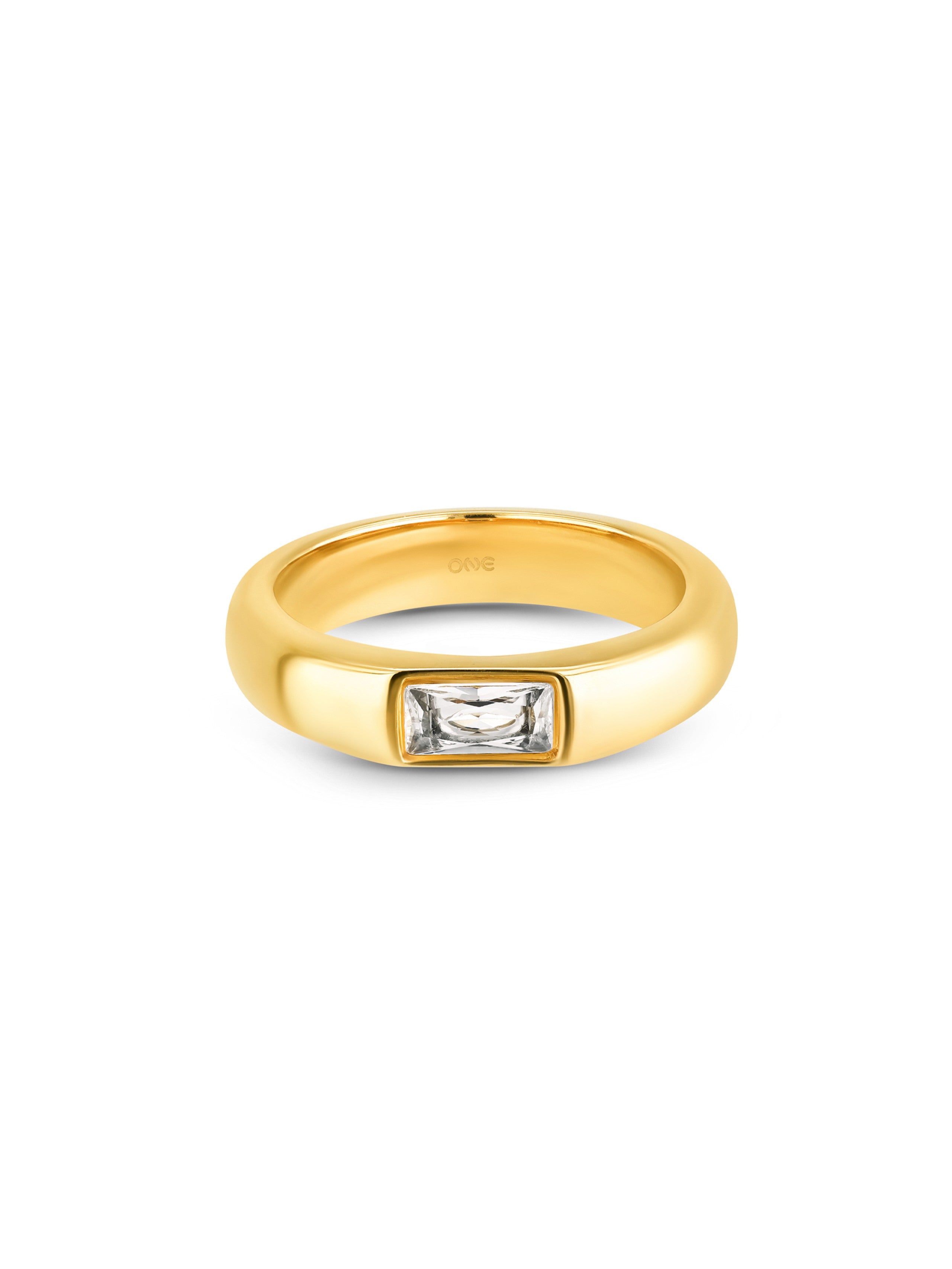 Ana Joalheiros - Anéis One - Anel dourado One Bold 10 Gold OJBR10G-7 