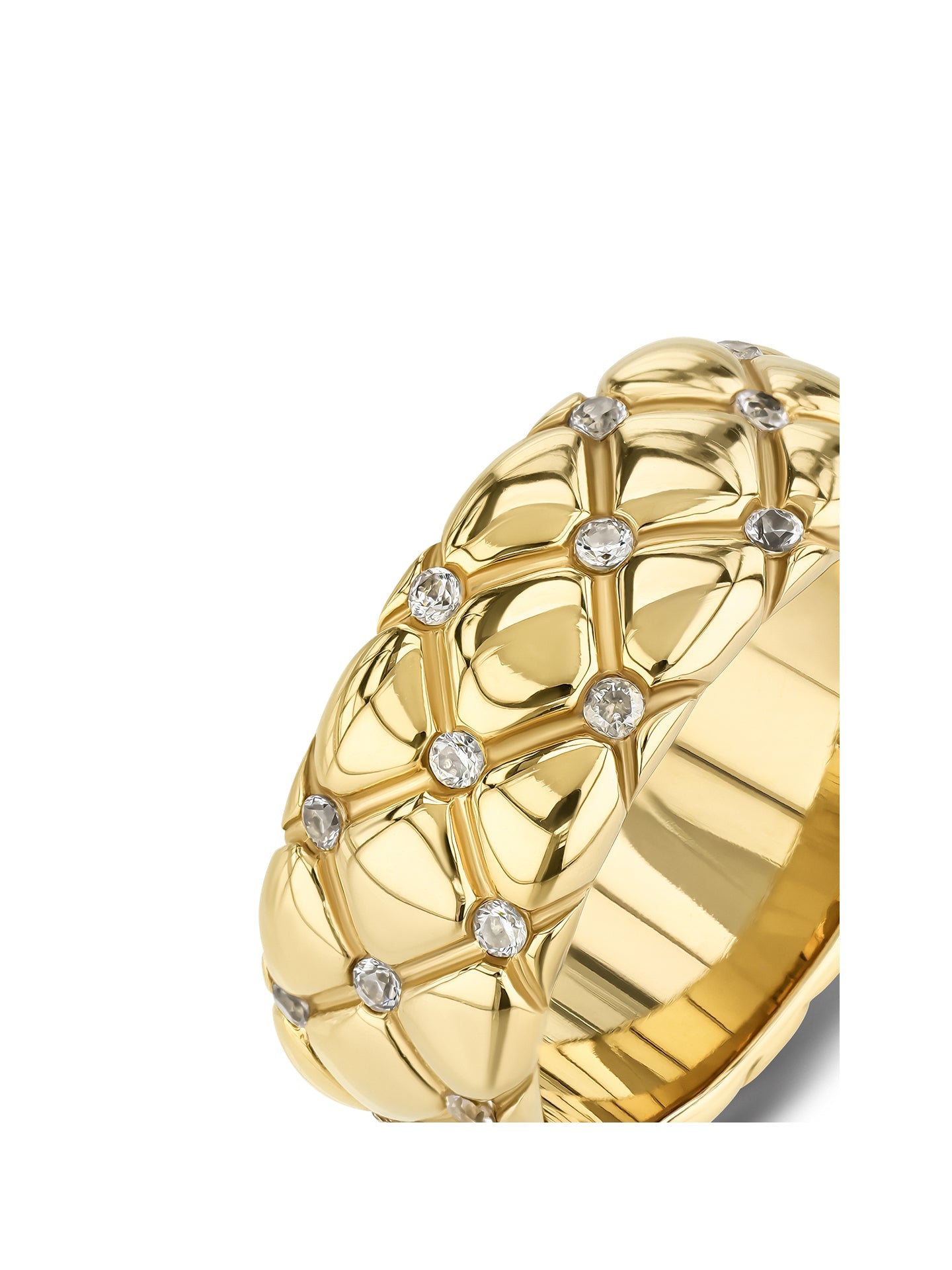 Ana Joalheiros - Anéis One - Anel dourado One Delightful OJDFR03G-7 Zirconias