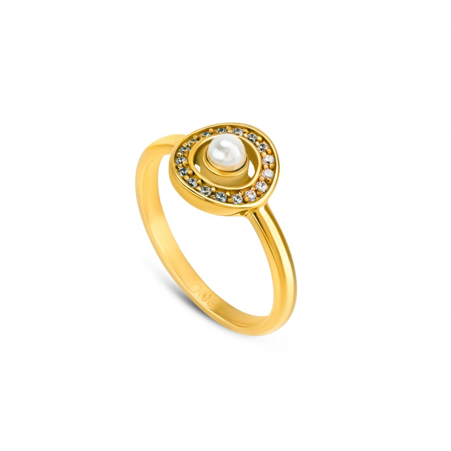 Ana Joalheiros - Anéis One - Anel dourado One Ophelia Pearl Golden OJATR01D-5 