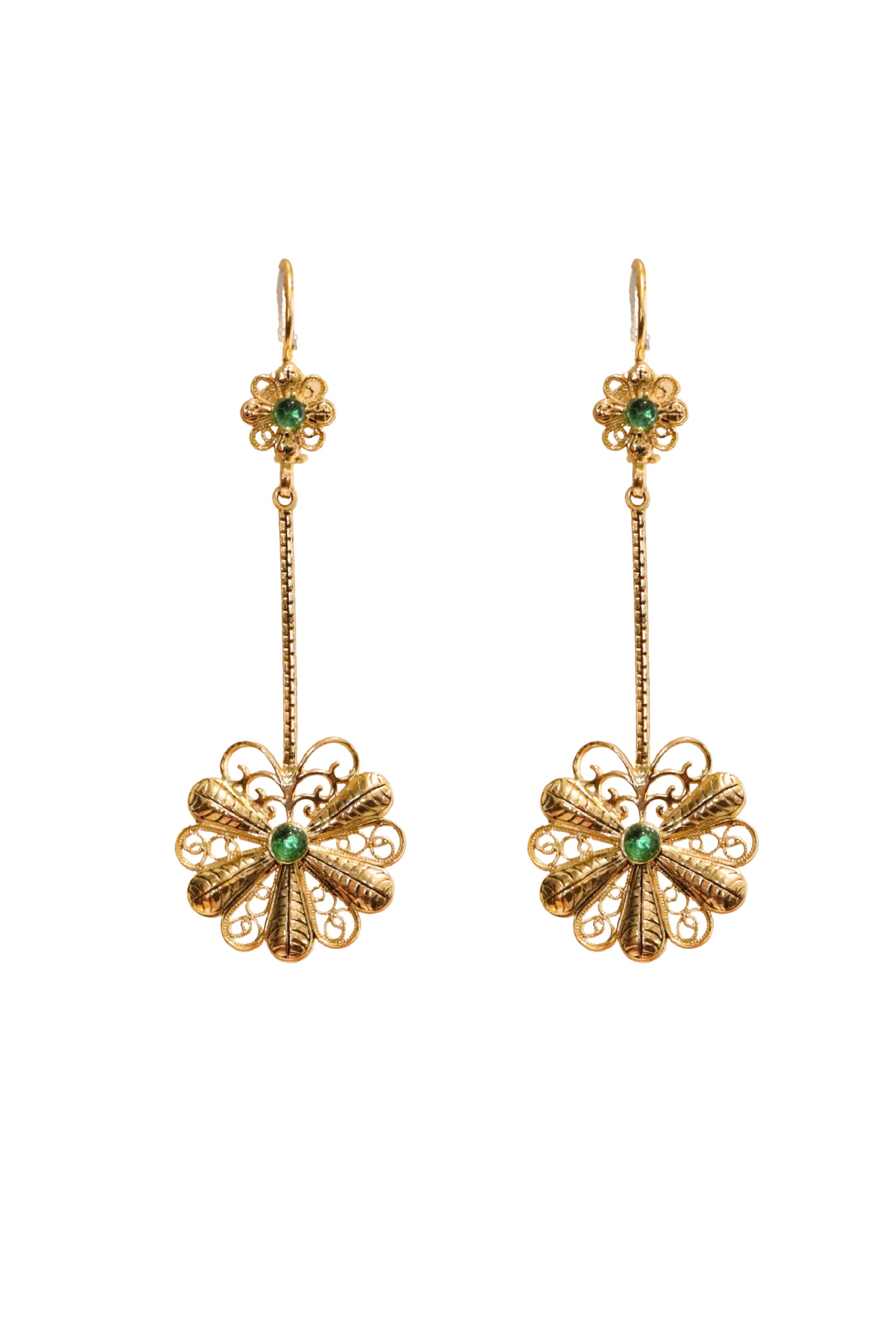 Ana Joalheiros - Brincos Compridos Ana Joalheiros Flor 73BR-PD1015T55VD
