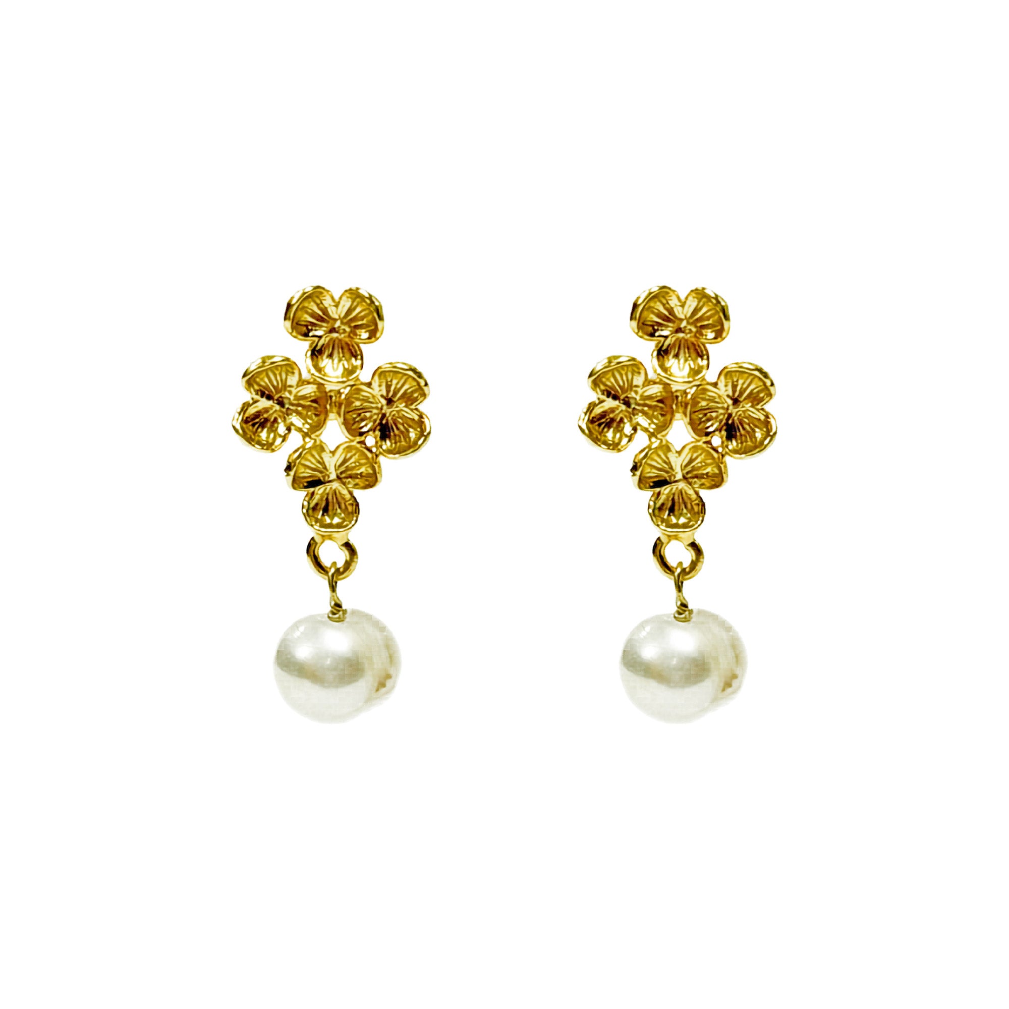 Ana Joalheiros - Brincos em Prata - Brincos Dourados Ana Joalheiros Miosótis BR13332-D