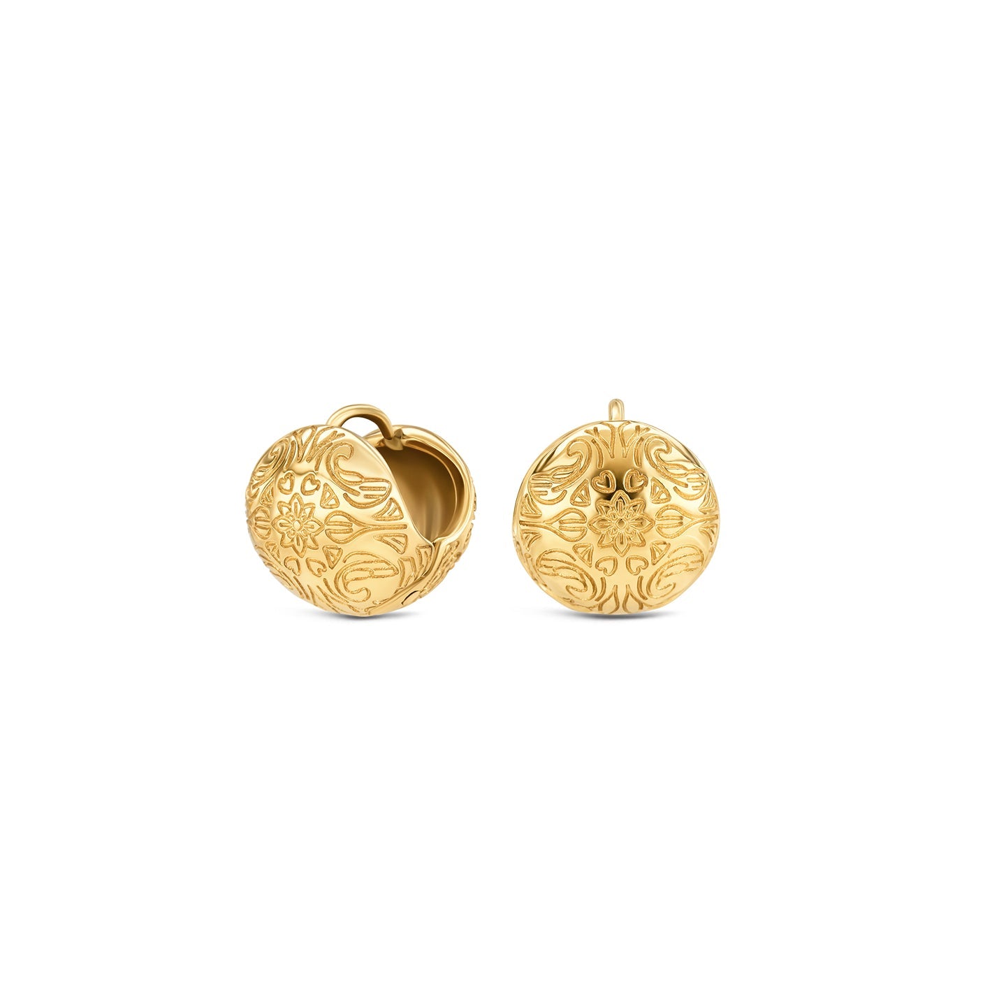 Ana Joalheiros - Brincos Dourados - Brincos Argolas One Alma Golden OJTE02G
