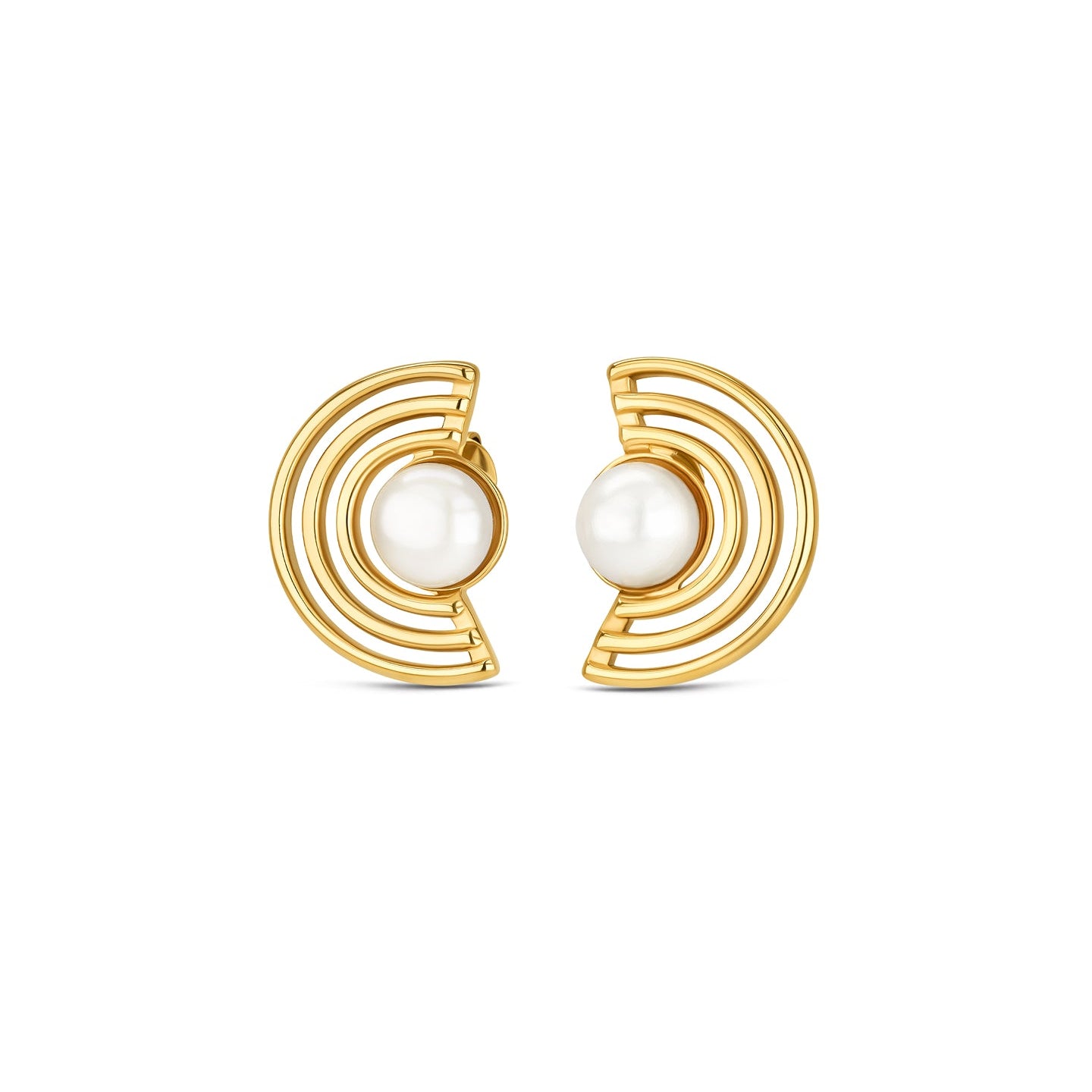 Ana Joalheiros - Brincos Dourados - Brincos One Arc Golden OJEEP59G 