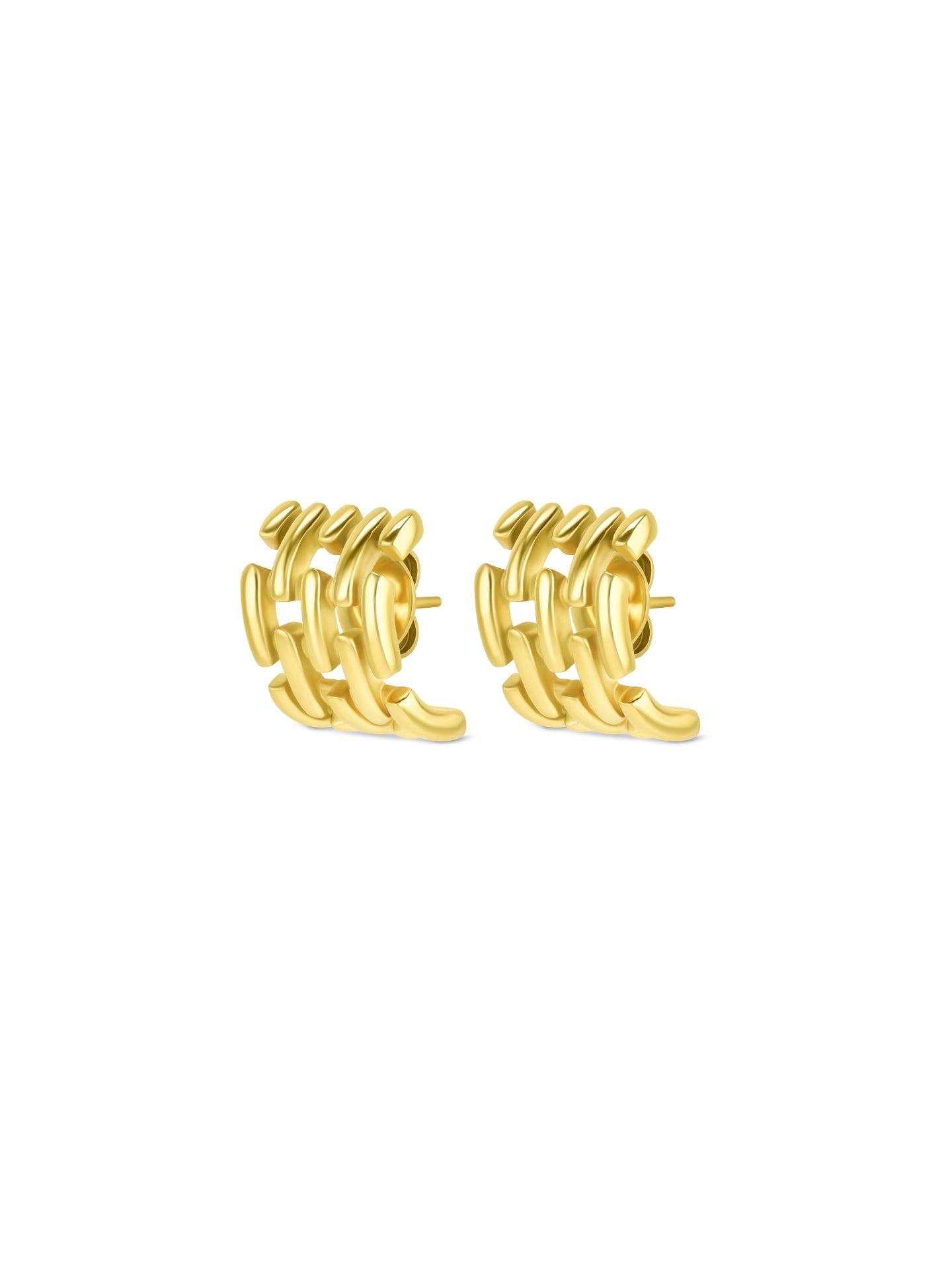 Ana Joalheiros - Brincos Dourados - Brincos One  Charming Square Gold OJCE03D 