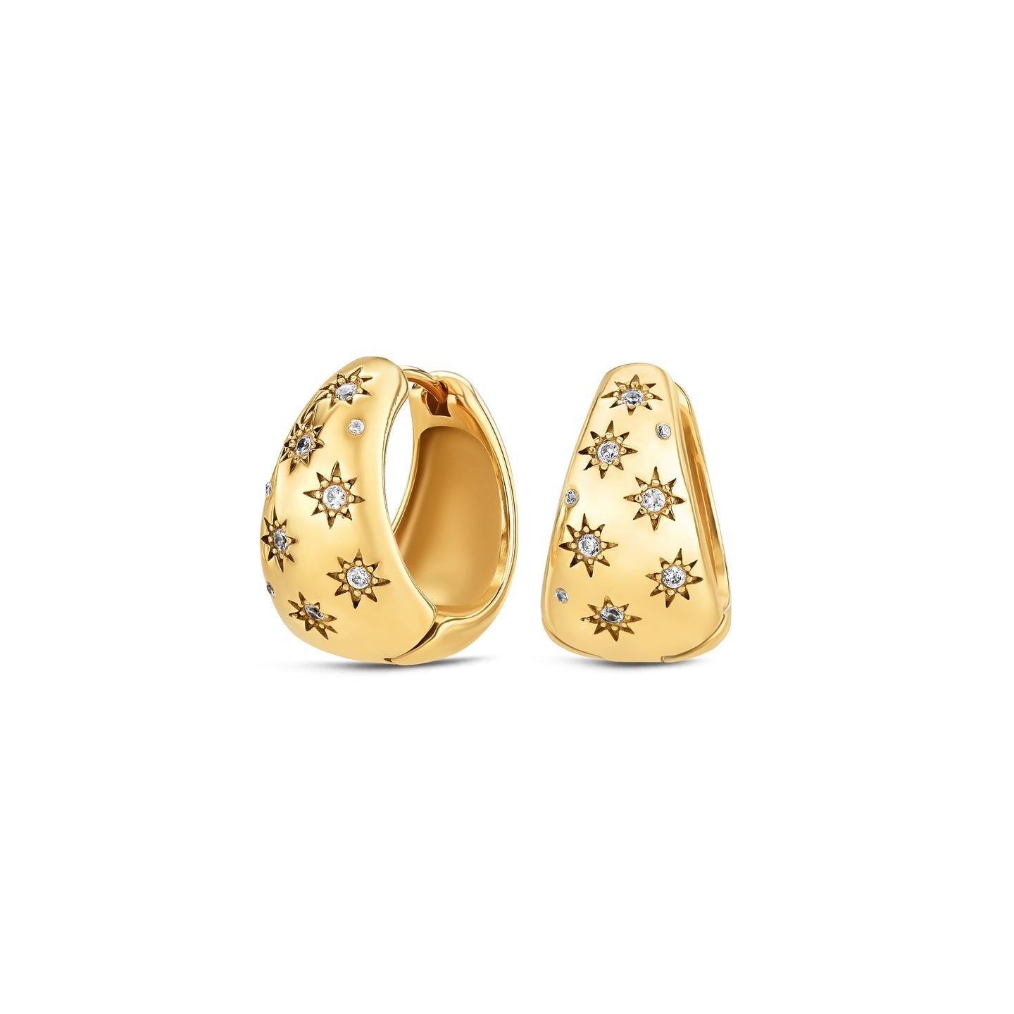 Ana Joalheiros - Brincos Dourados - Brincos One Cosmic Golden OJEEP58G Estrela