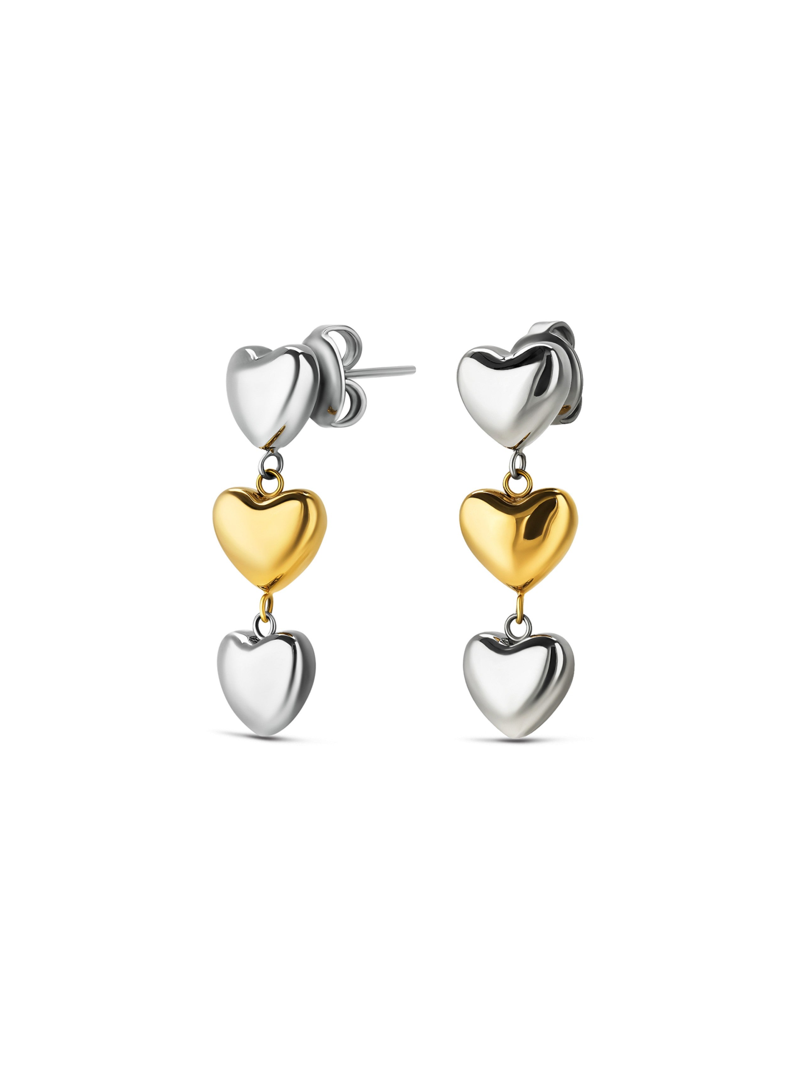 Ana Joalheiros - Brincos Dourados - Brincos One Crazy Heart Embrace OJCHE04T 