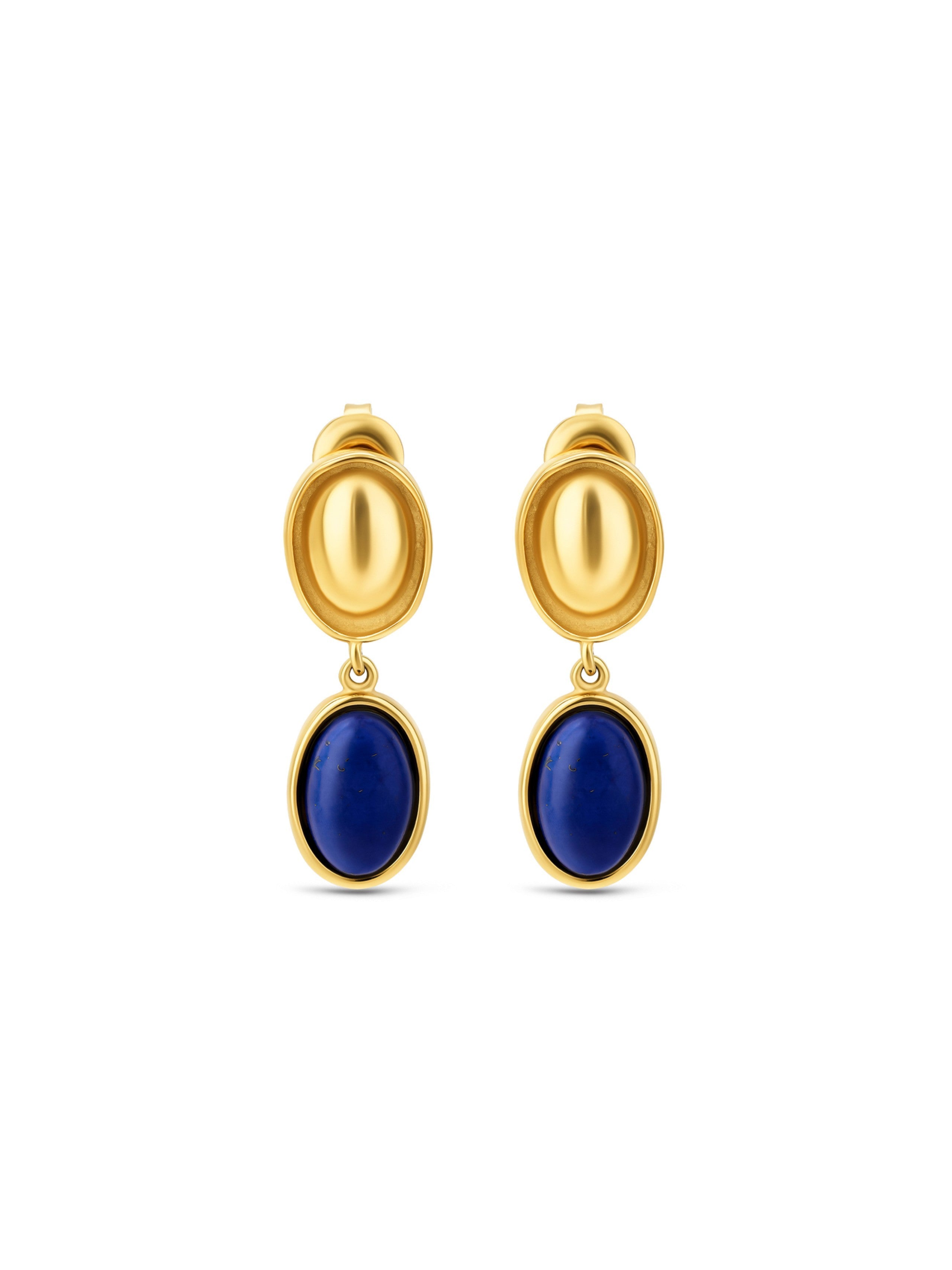 Ana Joalheiros - Brincos Dourados - Brincos One Element Long Blue Golden OJSE03D 