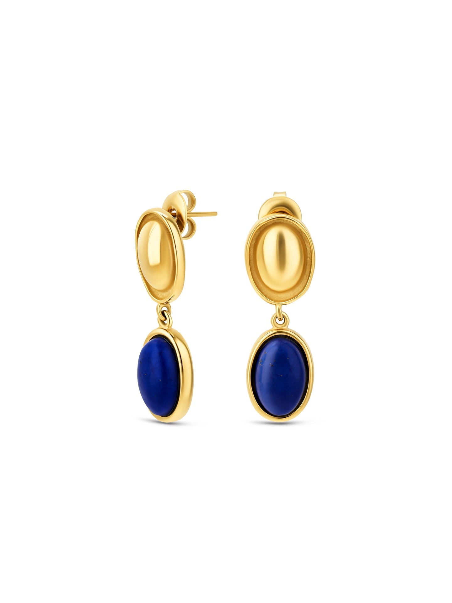 Ana Joalheiros - Brincos Dourados - Brincos One Element Long Blue Golden OJSE03D 