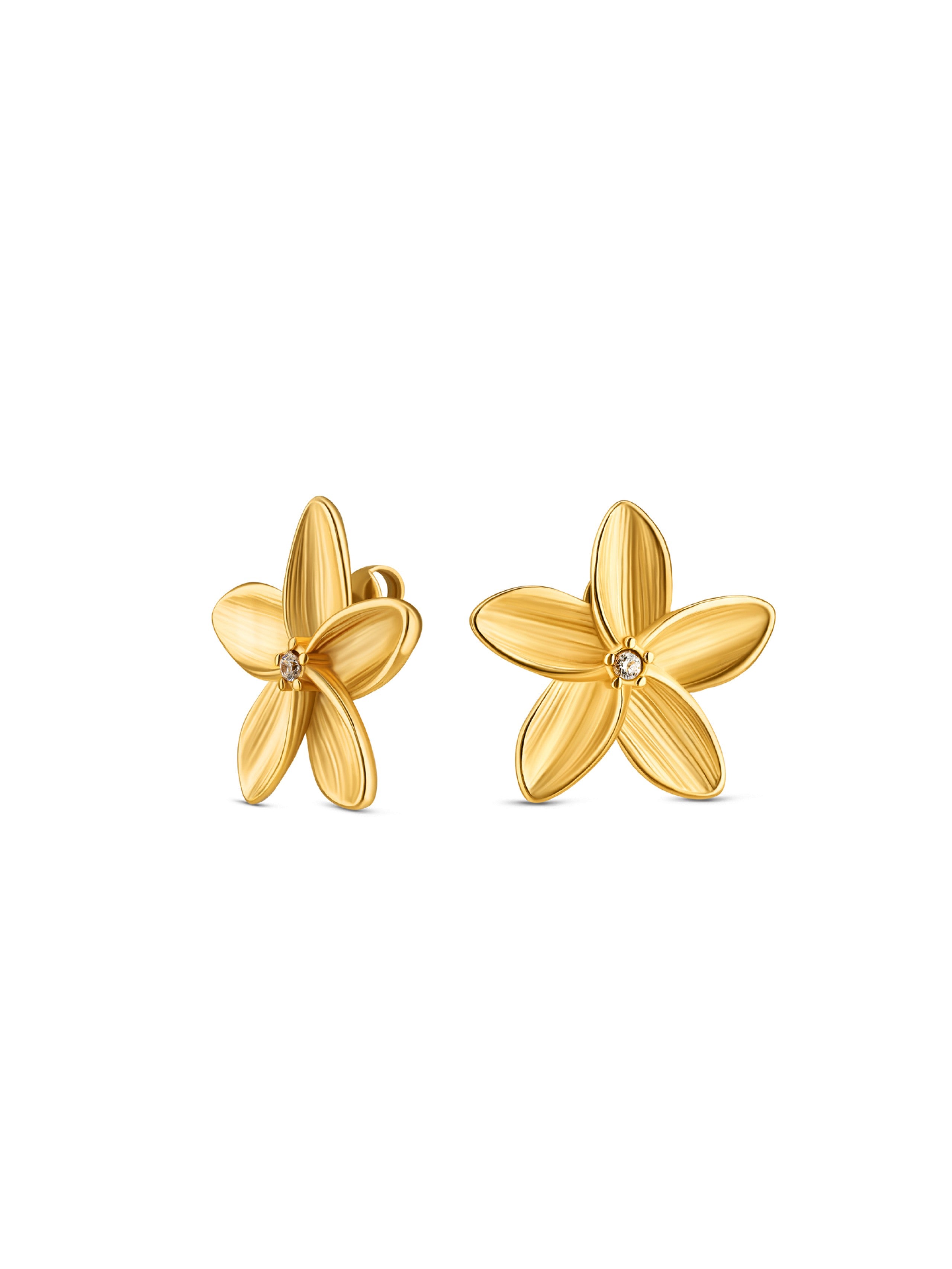 Ana Joalheiros - Brincos Dourados - Brincos One Fleur Golden OJPFE02G 