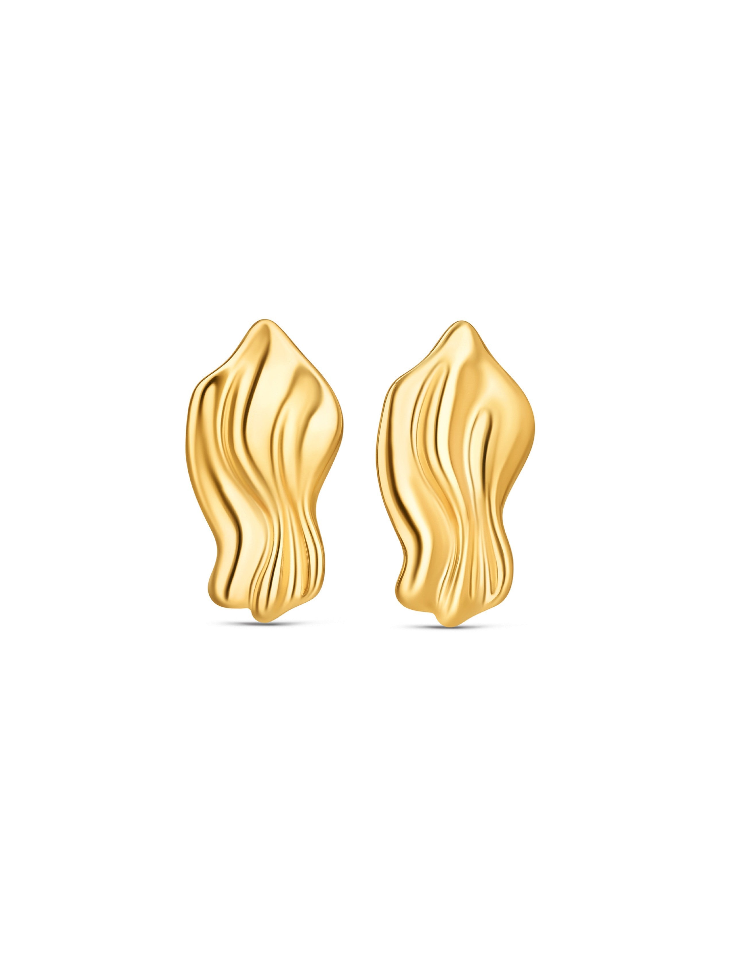 Ana Joalheiros - Brincos Dourados - Brincos One Flow Golden OJEEP50G 