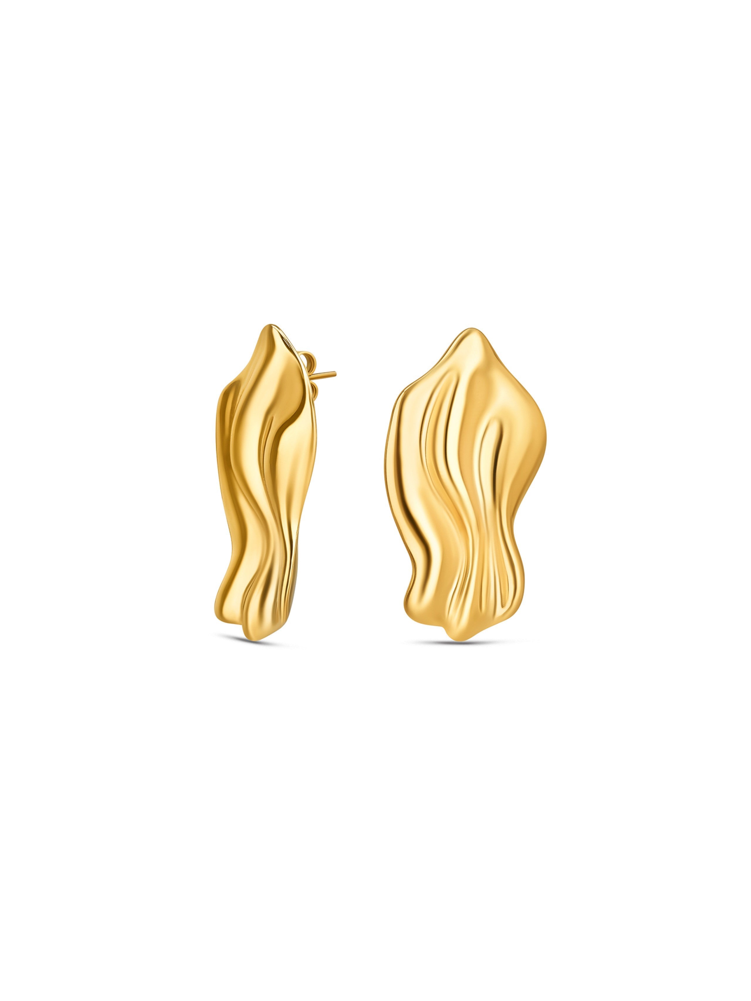 Ana Joalheiros - Brincos Dourados - Brincos One Flow Golden OJEEP50G 