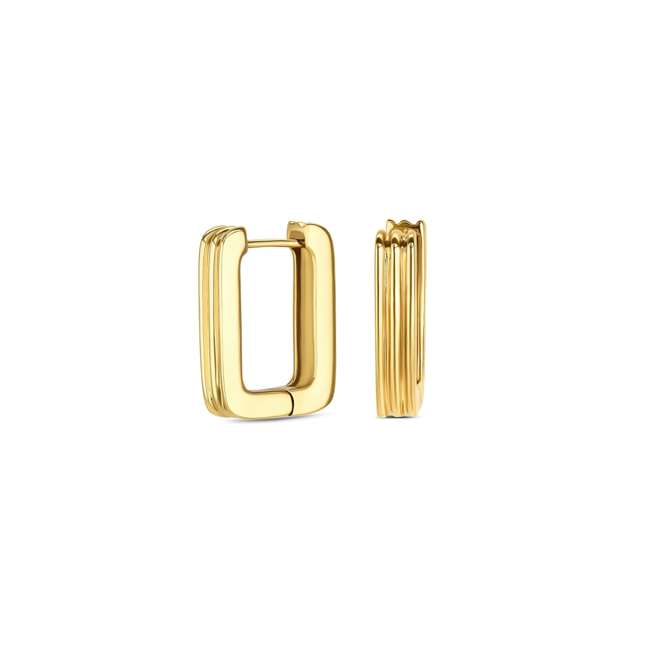 Ana Joalheiros - Brincos Dourados - Brincos One Frame Golden OJEEP52G Dourado