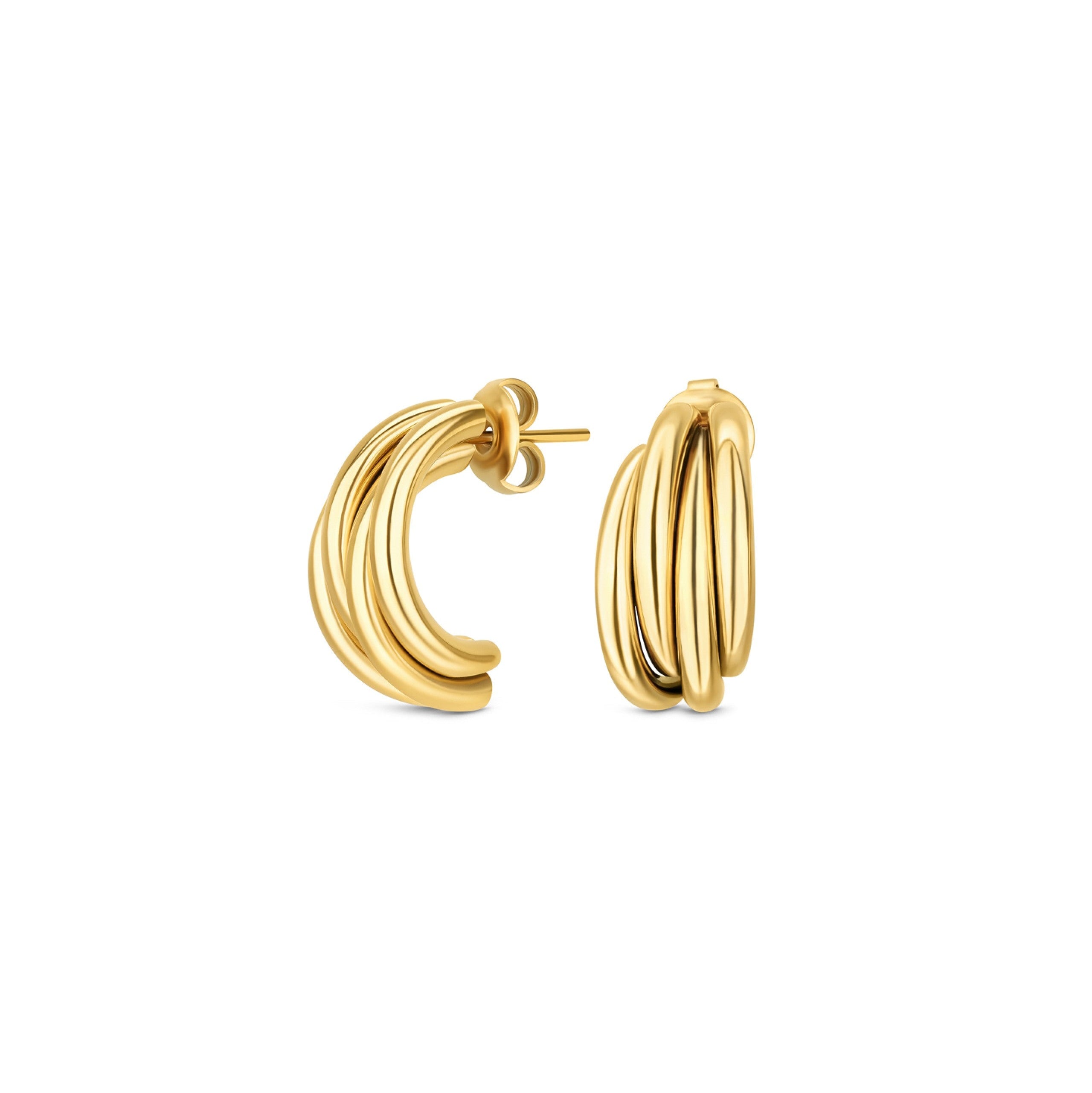 Ana Joalheiros - Brincos Dourados - Brincos One Frame Golden OJEEP52G 