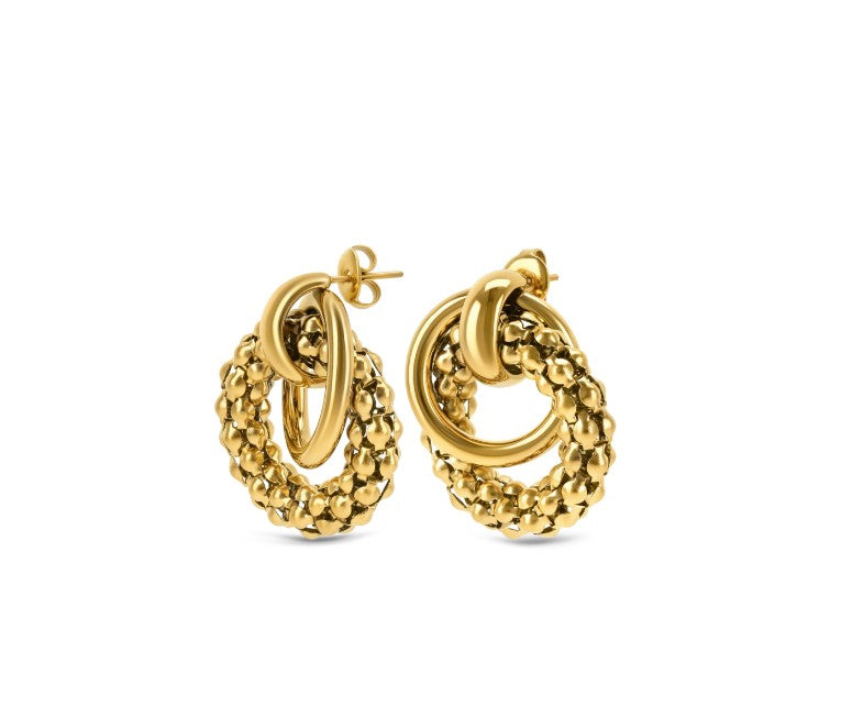 Ana Joalheiros - Brincos Dourados - Brincos One Glam Golden OJEEP19G 