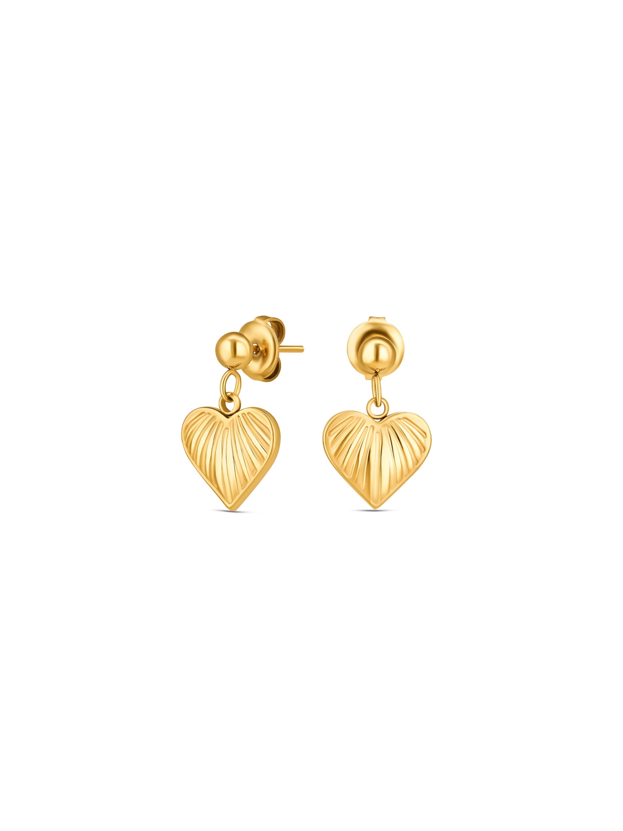 Ana Joalheiros - Brincos Dourados - Brincos One Heartless Golden OJEEP47G Coração