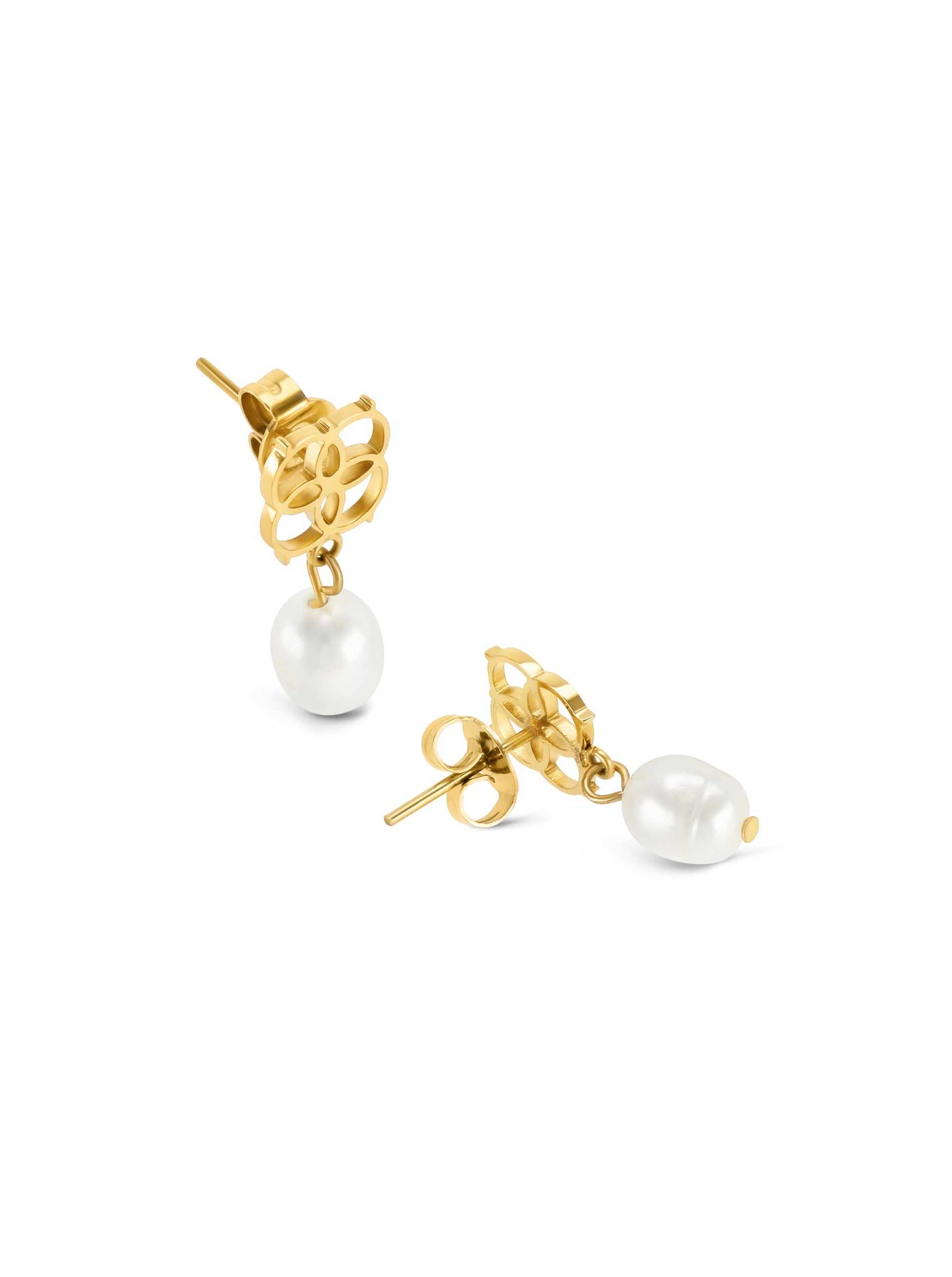 Ana Joalheiros - Brincos Dourados - Brincos One Iconic Pearl Golden OJEEP16G 