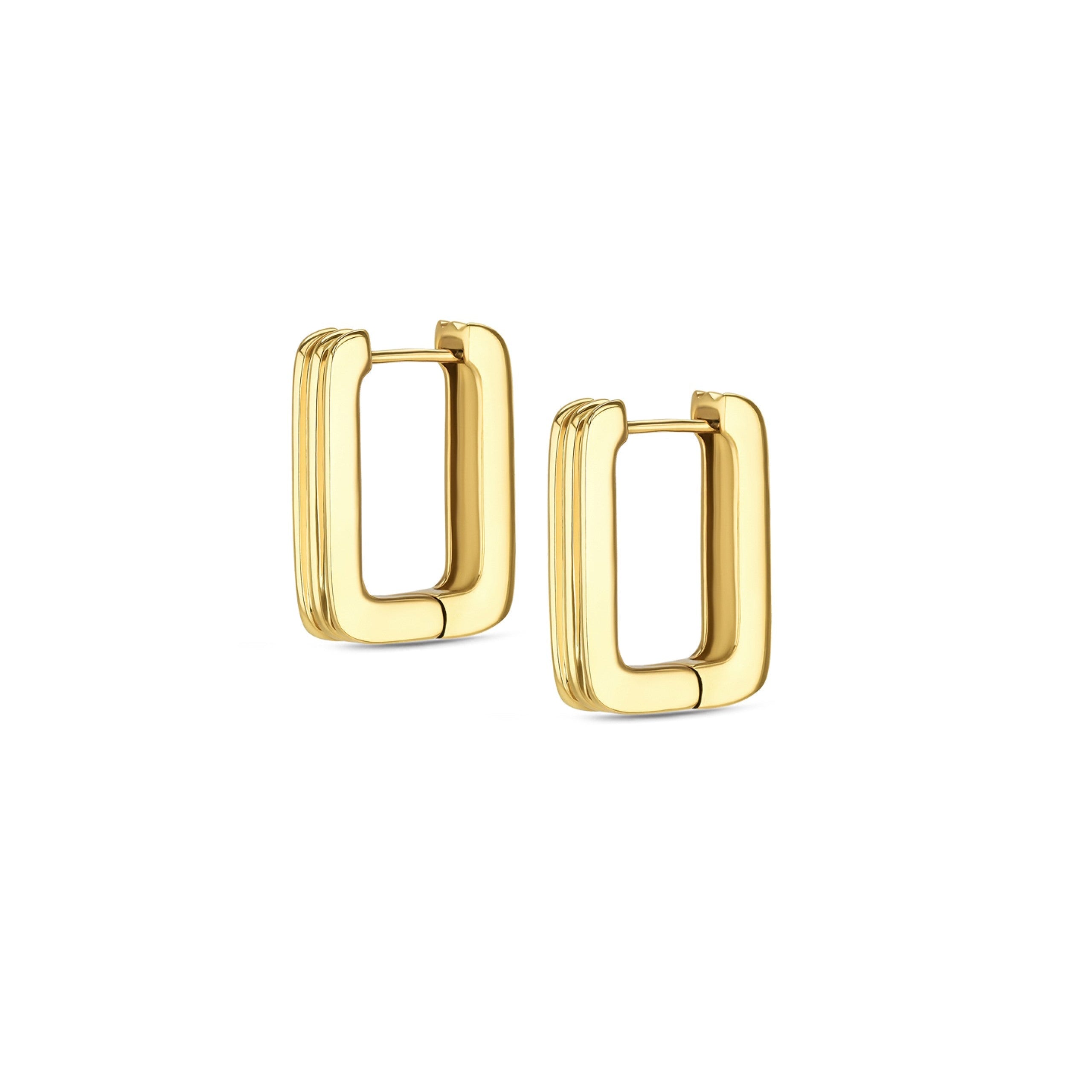 Ana Joalheiros - Brincos Dourados - Brincos One One Frame Golden OJEEP52G 