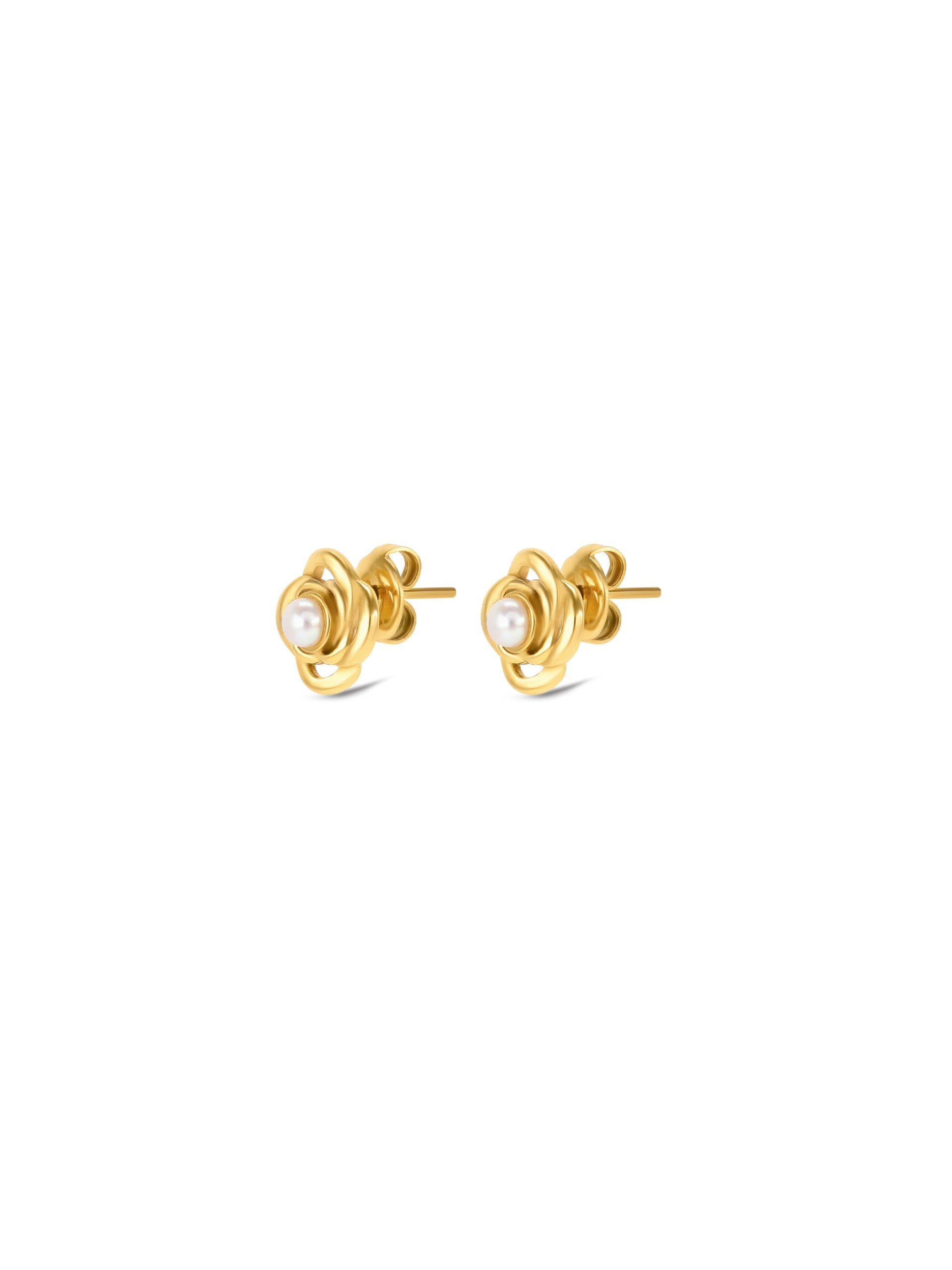 Ana Joalheiros - Brincos Dourados - Brincos One Rose Pearl Gold OJRE02D 