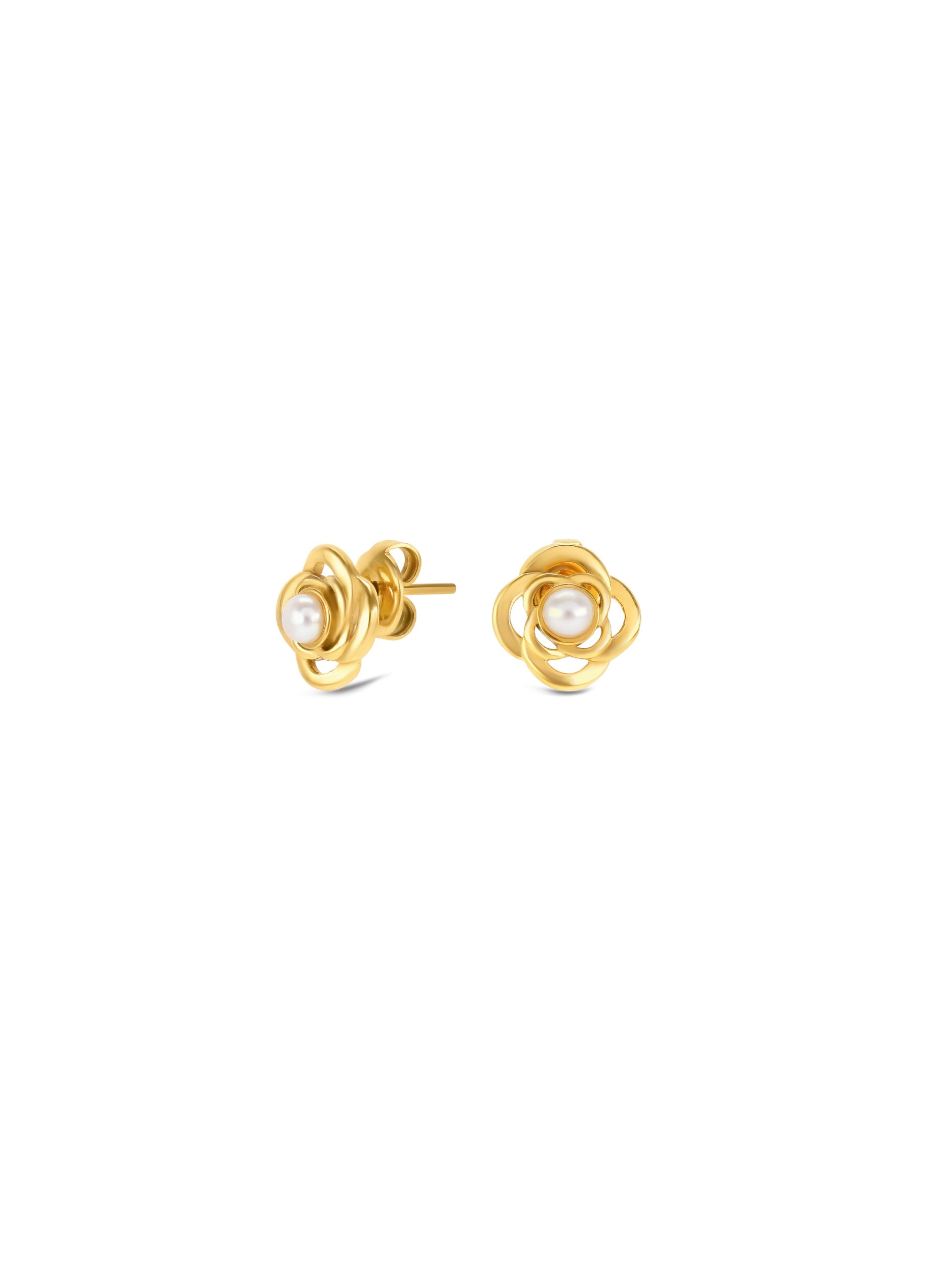 Ana Joalheiros - Brincos Dourados - Brincos One Rose Pearl Gold OJRE02D SIMBOLO