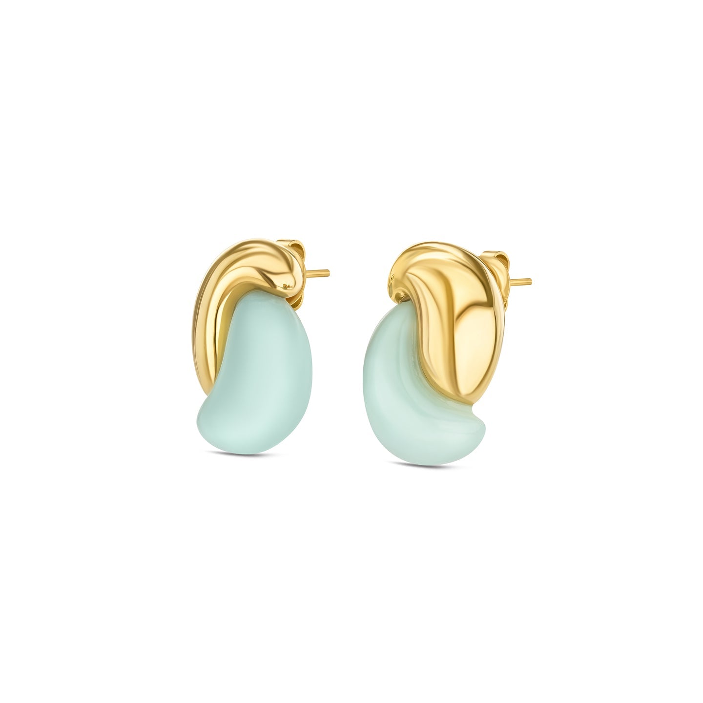 Ana Joalheiros - Brincos Dourados - Brincos One Salina Green Mint OJEEP56G 