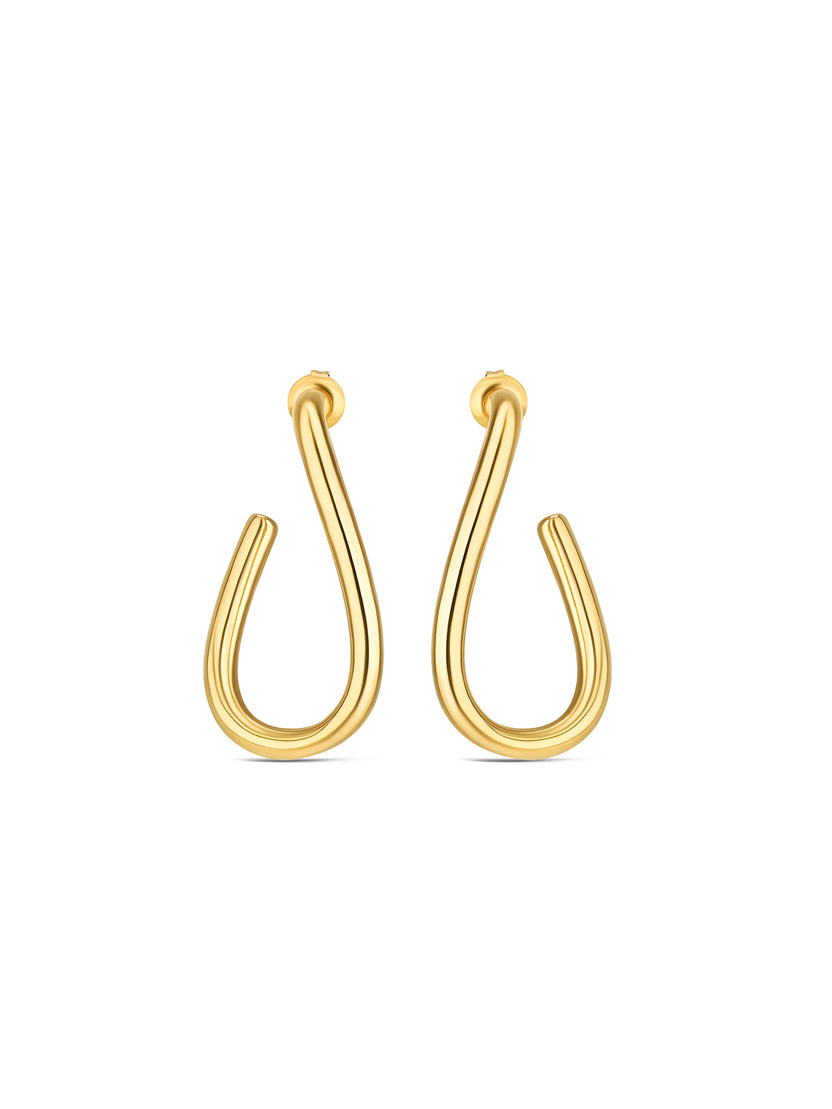 Ana Joalheiros - Brincos Argolas - Brincos One Senhora Breeze Gold OJEEP68G Frente