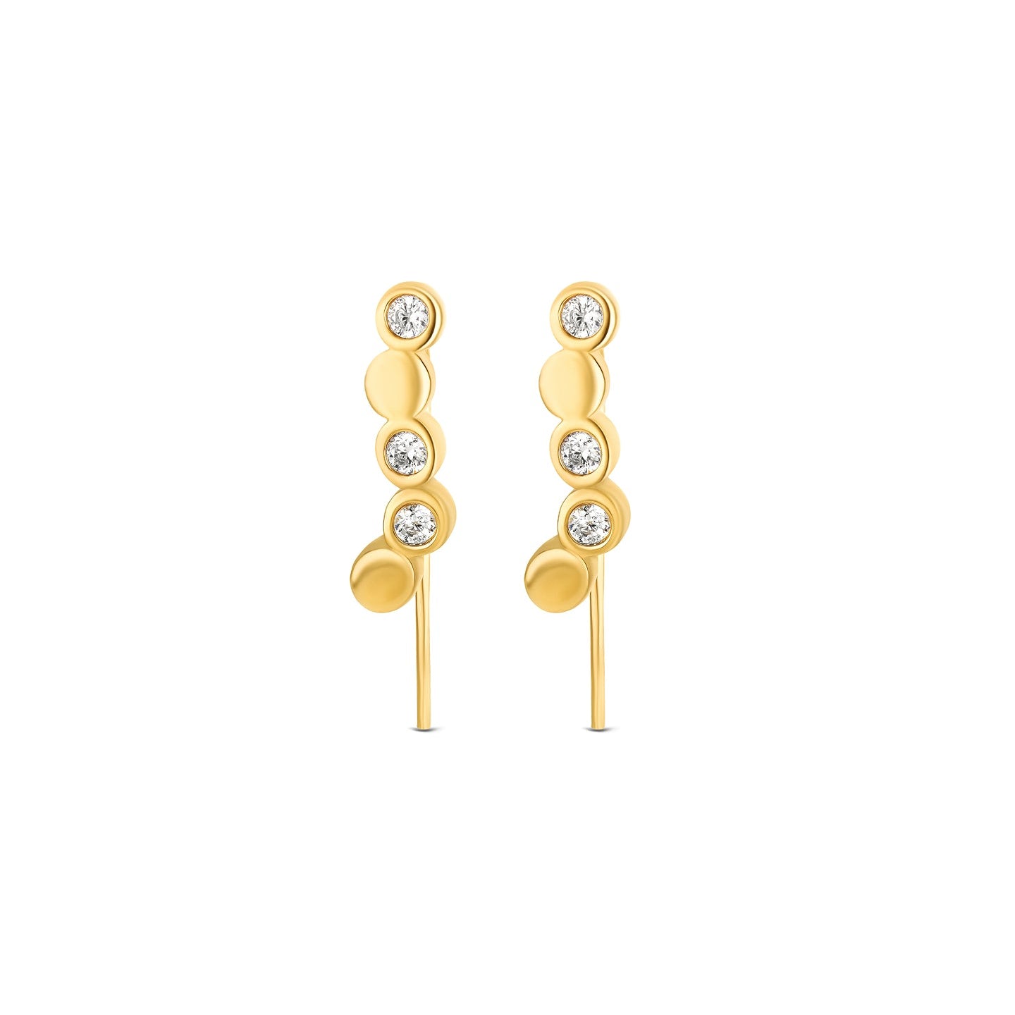Ana Joalheiros - Brincos Grandes Dourados - Brincos One Senhora Desire Gold OJEEP64G 
