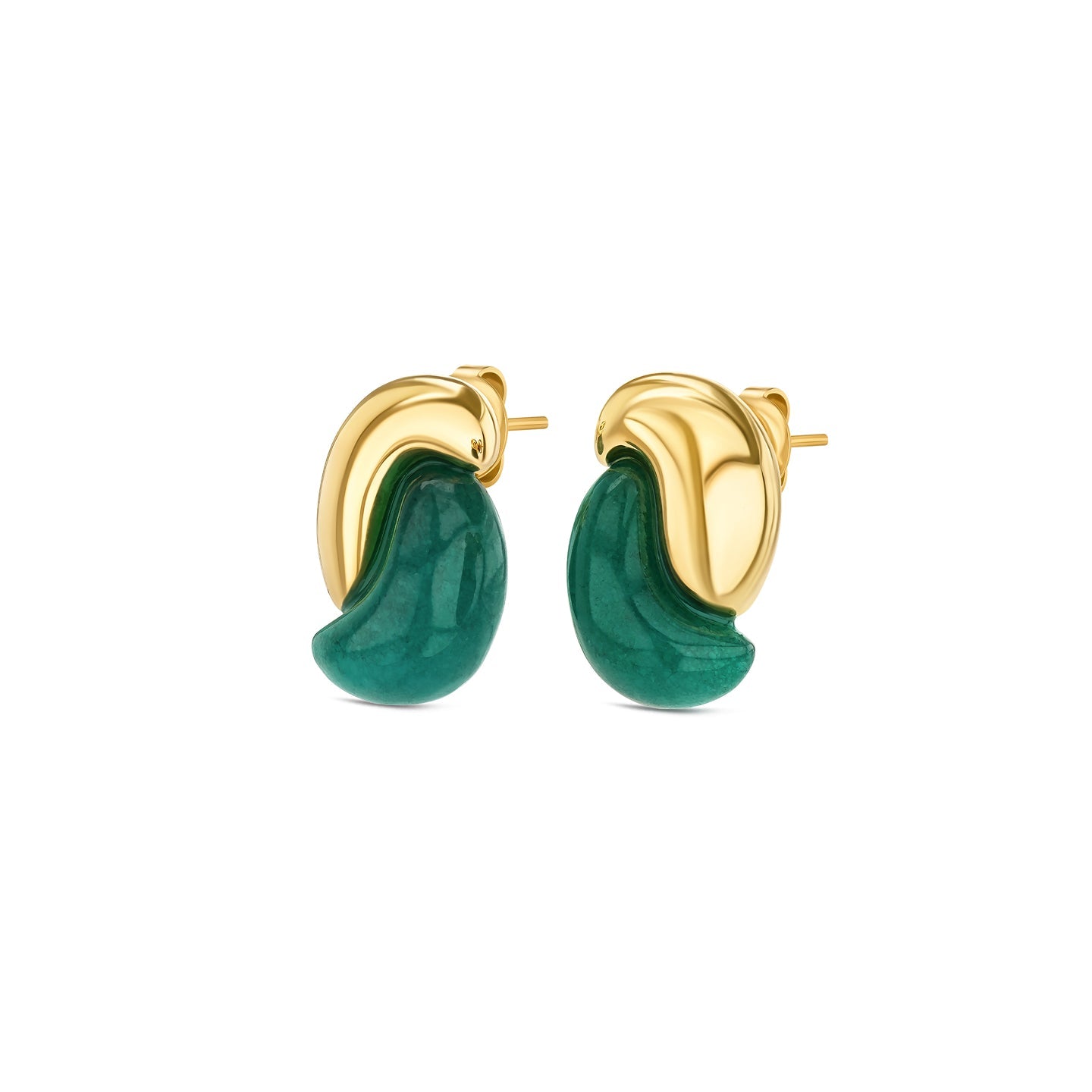 Ana Joalheiros - Brincos Dourados - Brincos One  Senhora Salina Deep Green OJEEP55G Azul Escuro