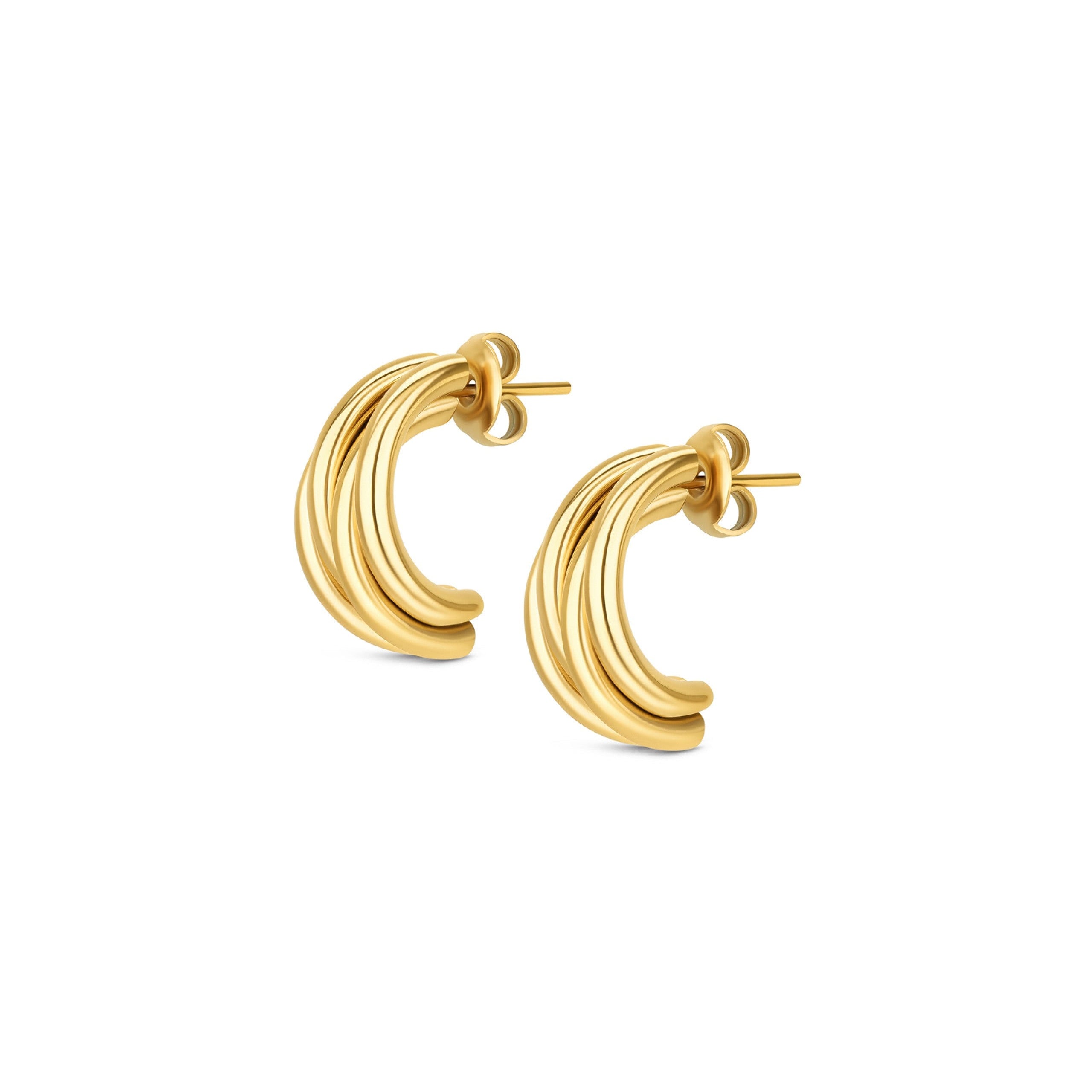Ana Joalheiros - Brincos Dourados - Brincos One Senhora Serene Gold OJEEP11G 