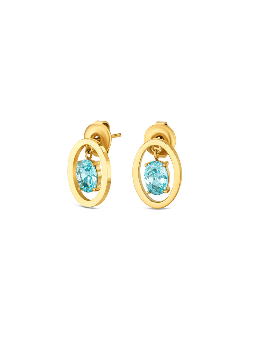 Ana Joalheiros - Brincos Dourados - Brincos One Set Colar & Brincos One Birthstone December OJSET24G12 