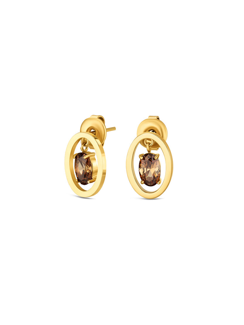 Ana Joalheiros - Brincos Dourados - Brincos One Set Colar & Brincos One Birthstone November OJSET24G11 