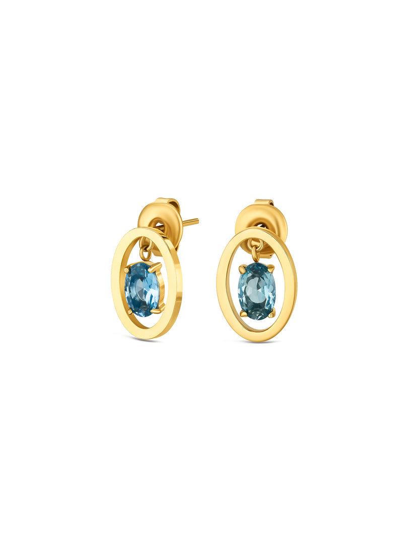 Ana Joalheiros - Brincos Dourados - Brincos One Set Colar & Brincos One Birthstone September OJSET24G09 