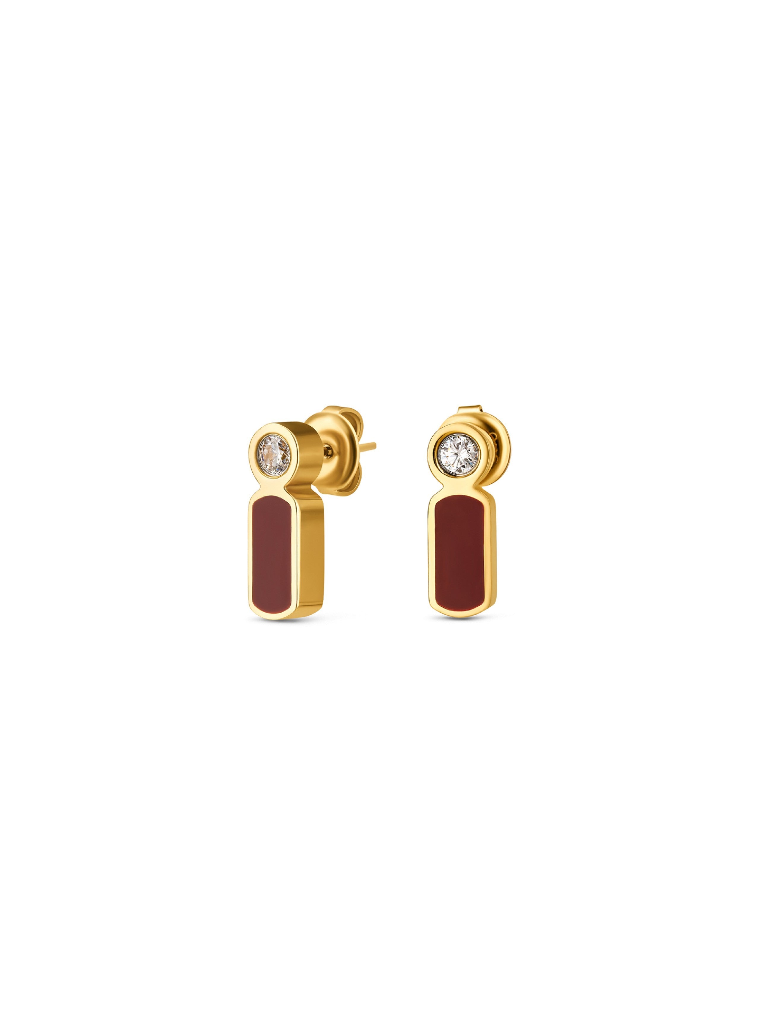 Ana Joalheiros - Brincos Dourados - Brincos One Set Colar e Brincos One Senhora Mood Rouge Gold OJSET17G 