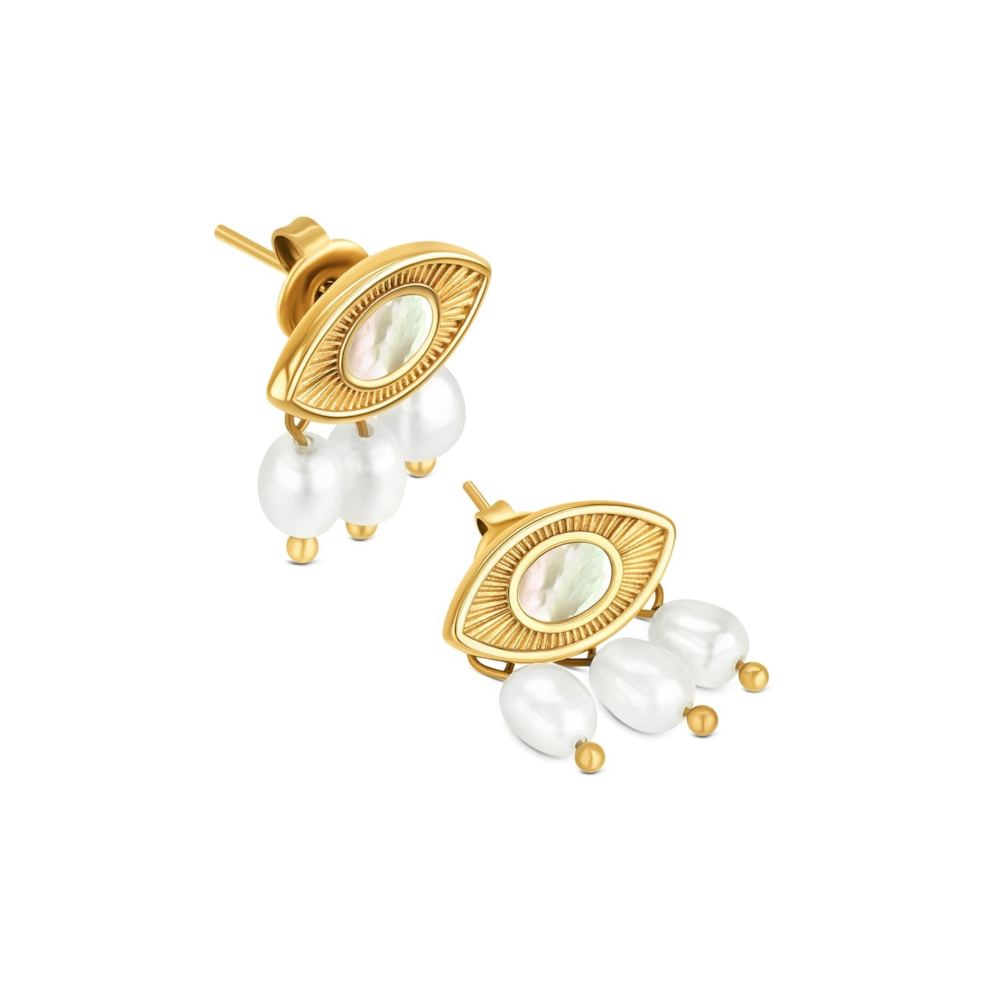 Ana Joalheiros - Brincos Grandes Dourados - Brincos One Talisman Golden OJEEP62G 
