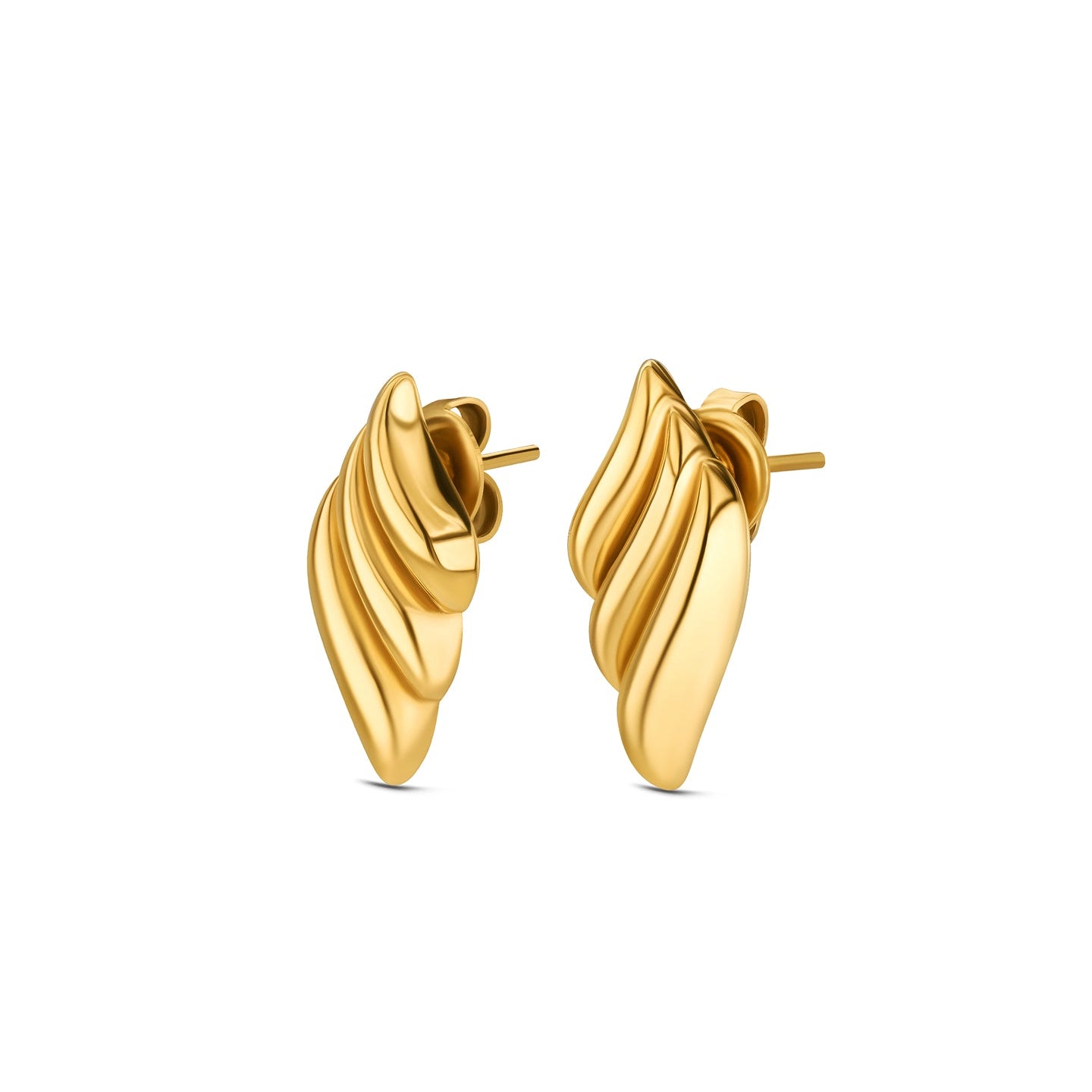 Ana Joalheiros - Brincos Dourados - Brincos One Wave Golden OJEEP61G onda