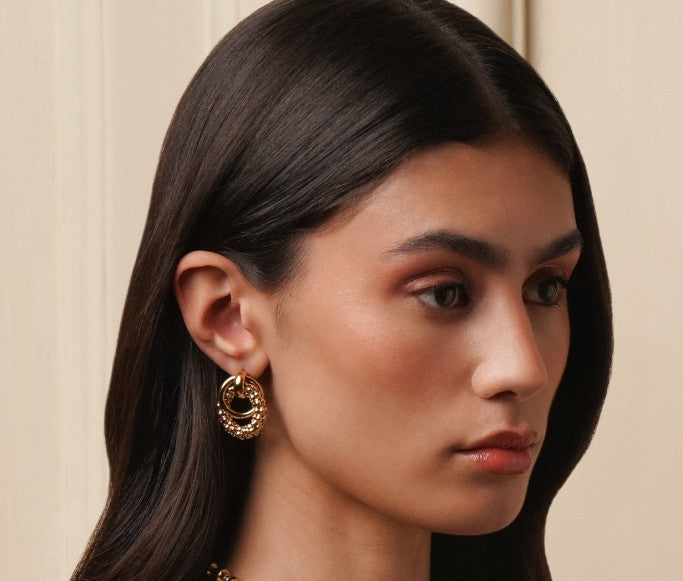 Ana Joalheiros - Brincos Argolas - Brincos One Glam Golden OJEEP19G  brincos na orelha