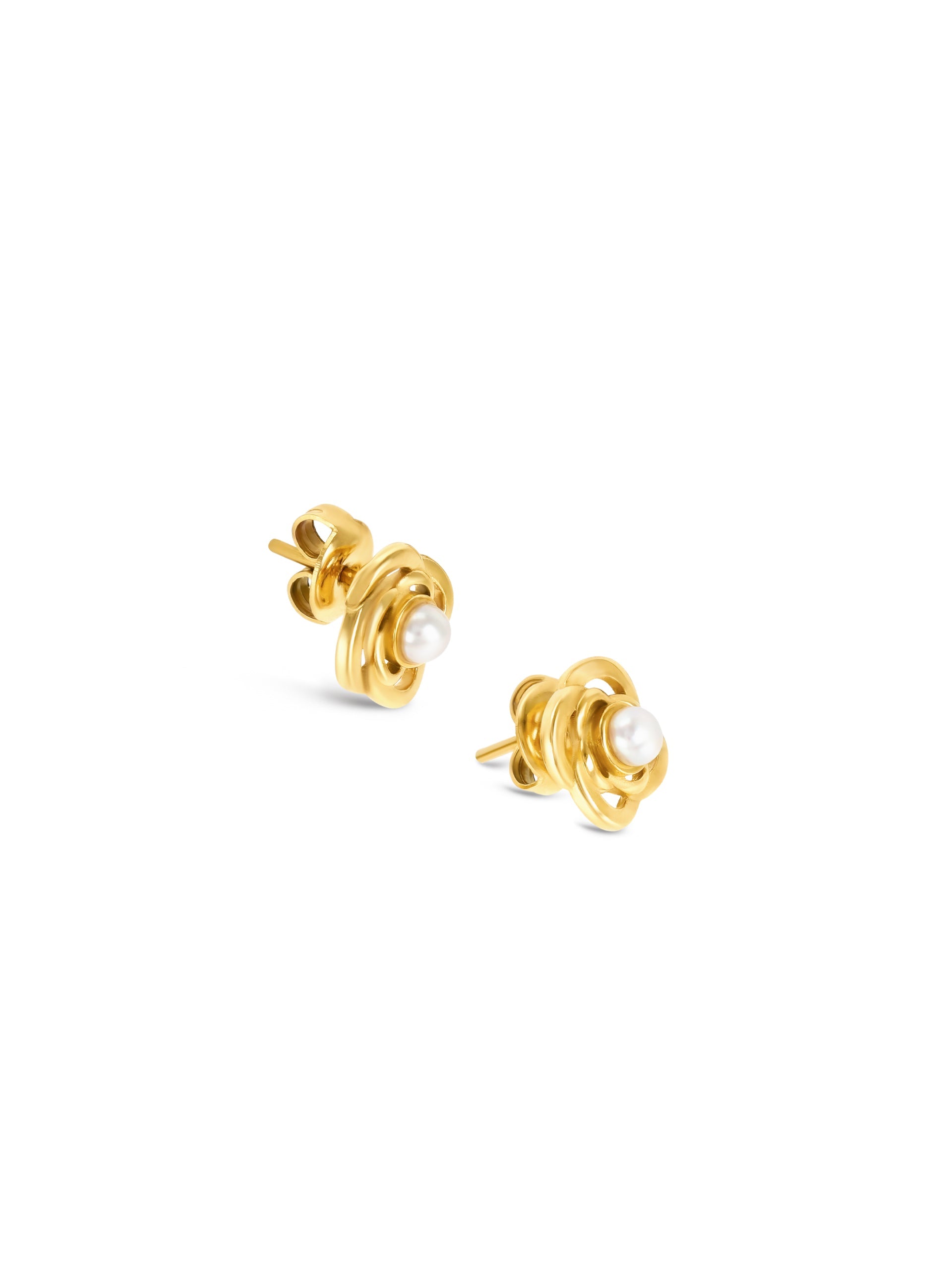 Ana Joalheiros - Brincos Dourados - Brincos one Rose Pearl Gold OJRE02D 