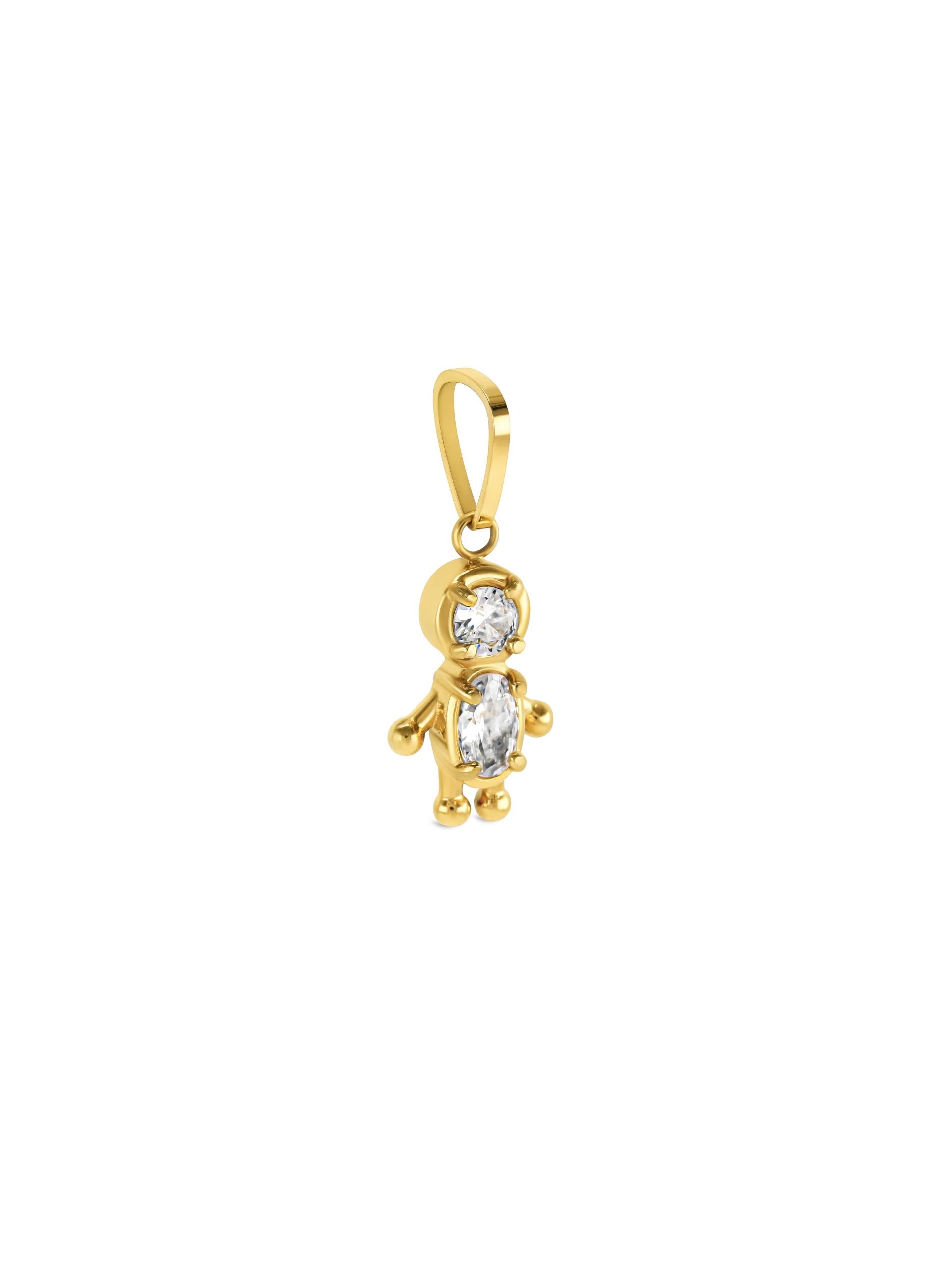 Ana Joalheiros - Peças One - Charm One  Energy Boy Crystal Golden OJEBC723 