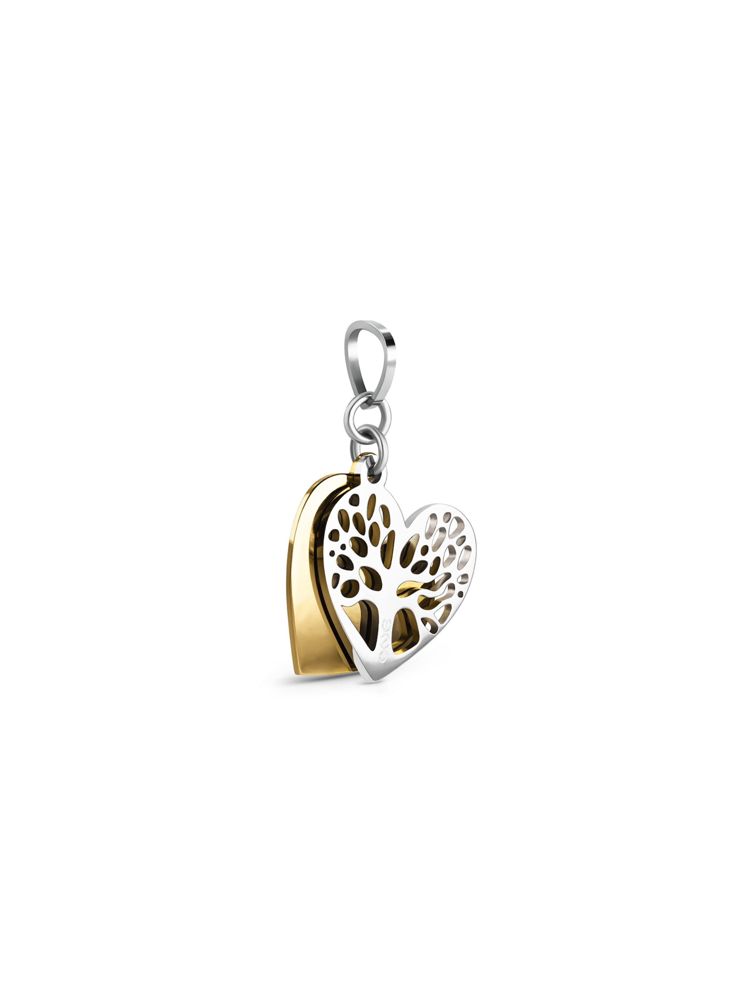 Ana Joalheiros - Peças One - Charm One Energy Life Bicolor OJEBC757 Coração
