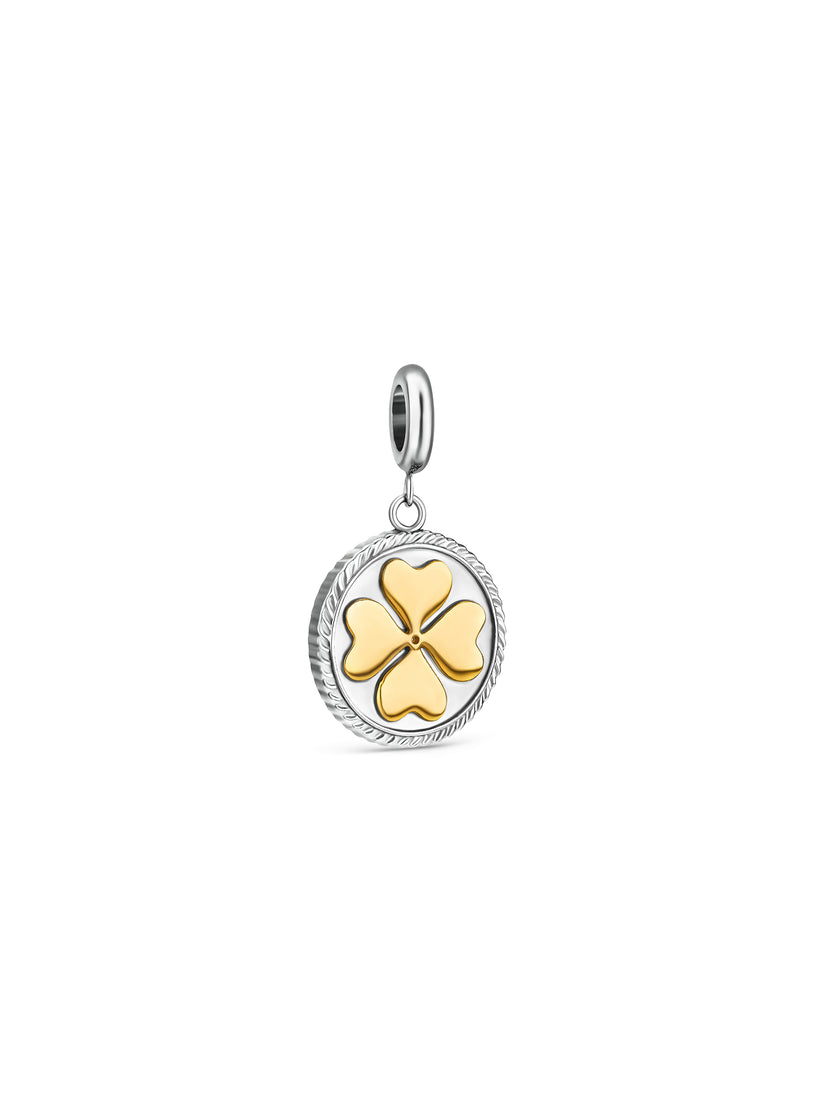Ana Joalheiros - Peças One - Charm One Energy Lucky Flower Bicolor OJEBC787 Trevo