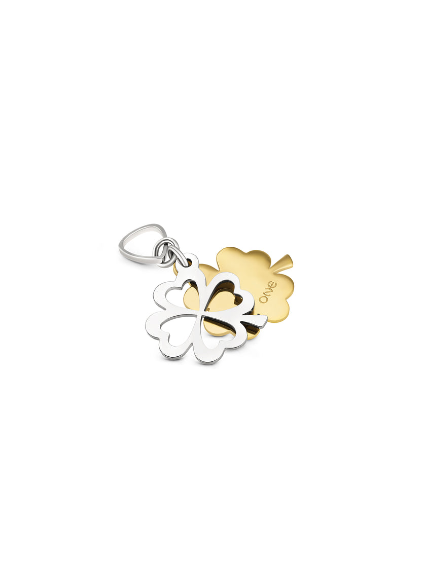 Ana Joalheiros - Peças One - Charm One Energy Lucky Me Bicolor OJEBC753 Trevos