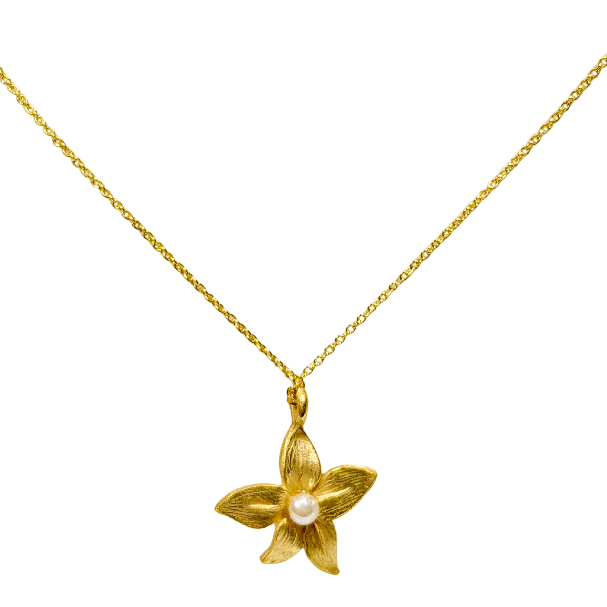 Ana Joalheiros - Colares Pérola - Colar Dourado Ana Joalheiros Jasmim CL17401-D1