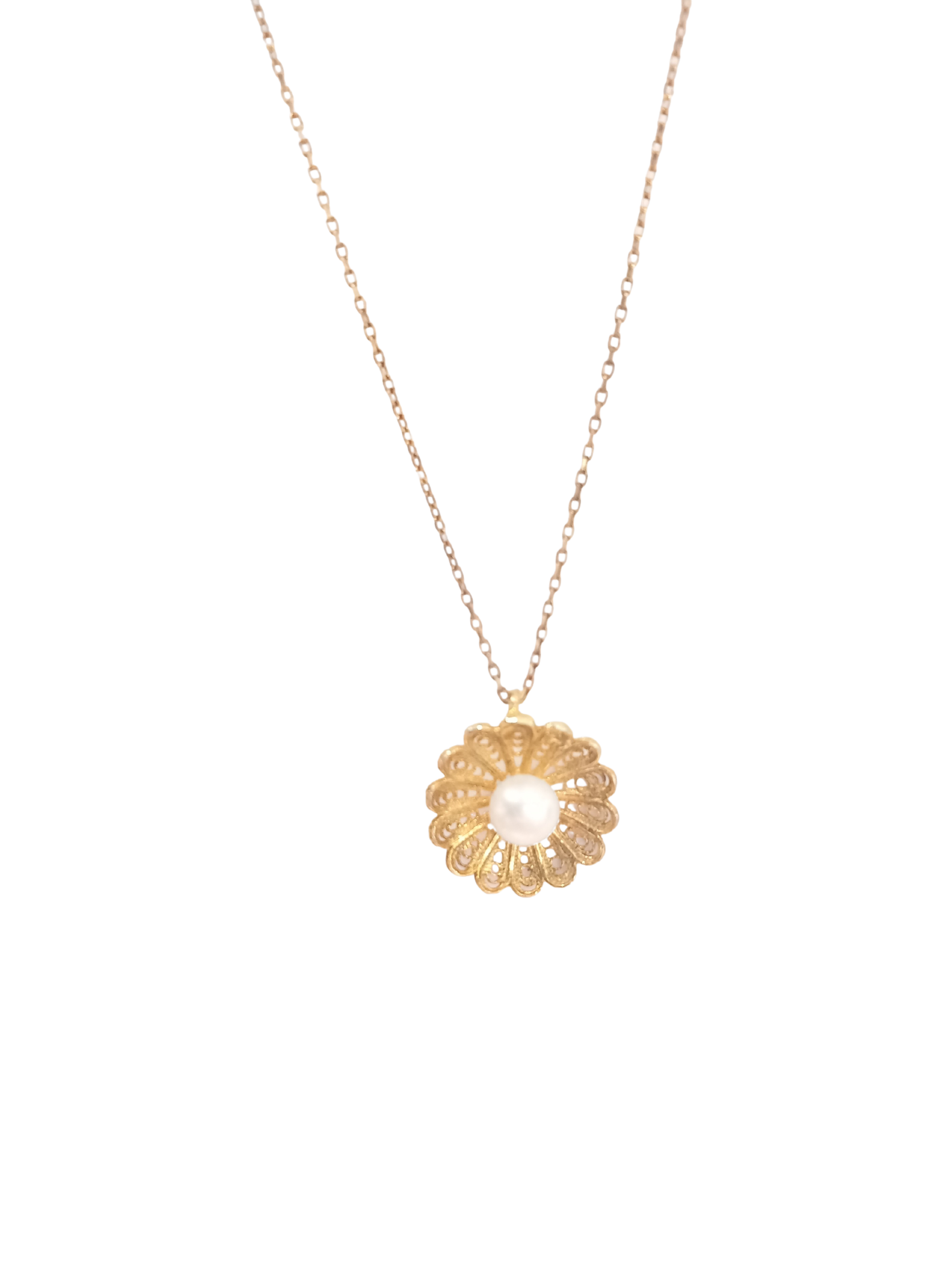 Ana Joalheiros - Colares Pérola - Colar Dourado Ana Joalheiros com pérola CL16607-D